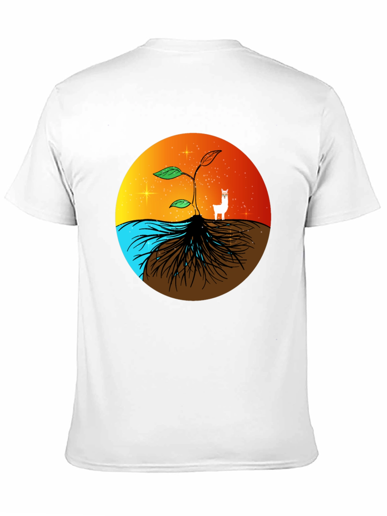 Nature T-Shirt: Sprout Roots Water & Sunset Graphic Tee