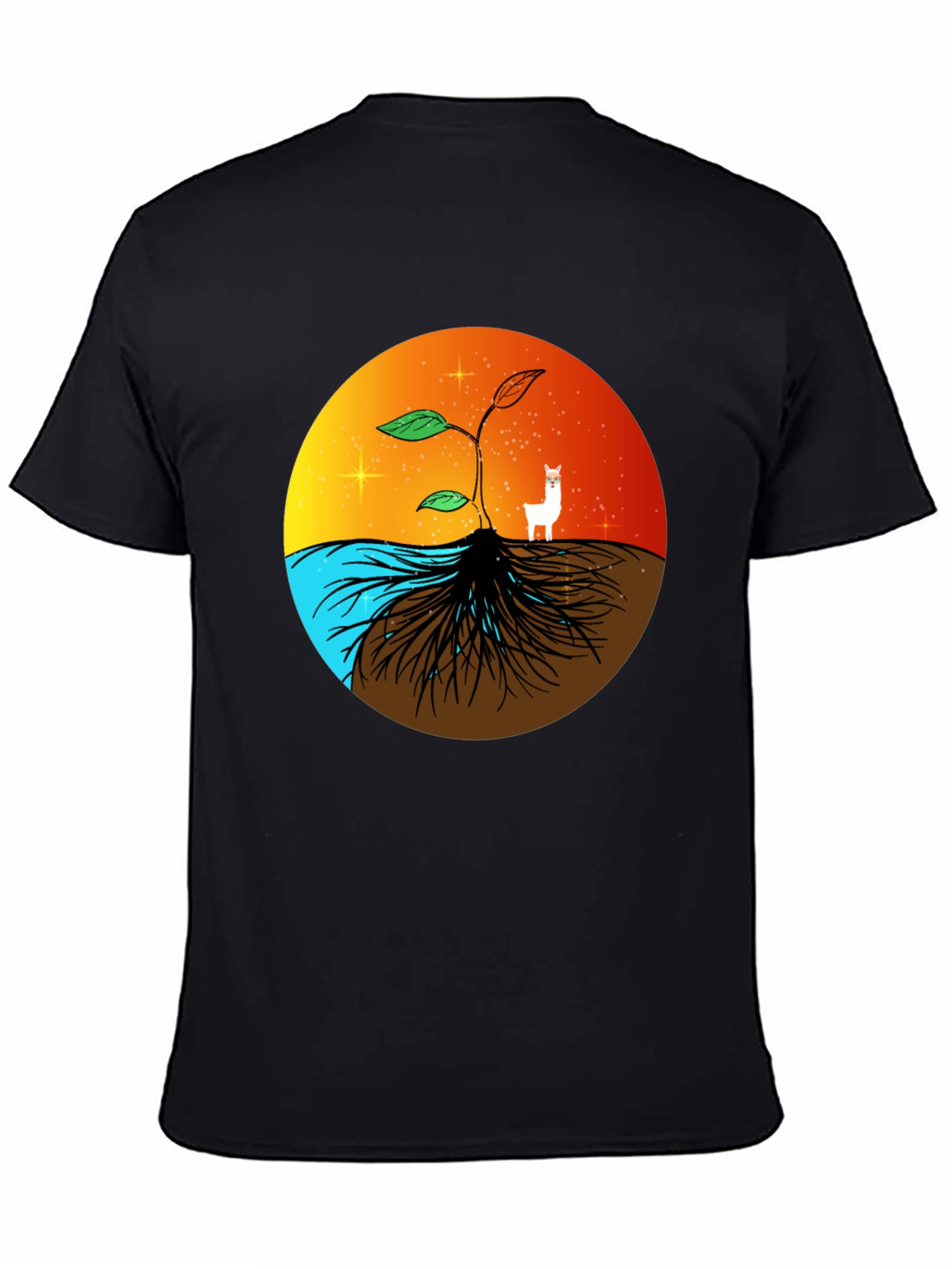 Nature T-Shirt: Sprout Roots Water & Sunset Graphic Tee