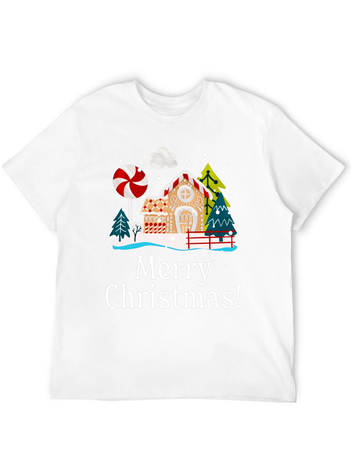 Festive Merry Christmas Gingerbread House T-Shirt