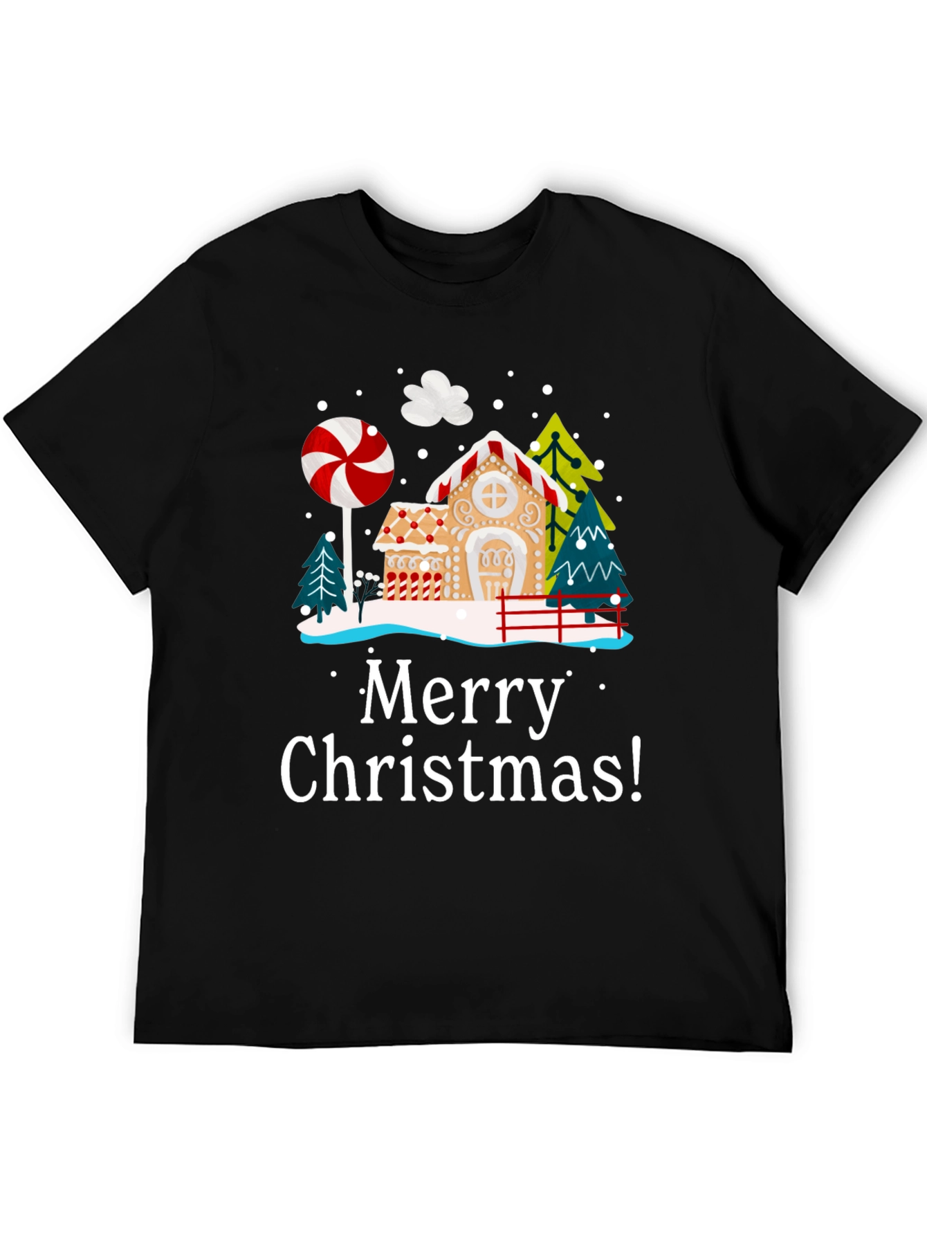 Festive Merry Christmas Gingerbread House T-Shirt