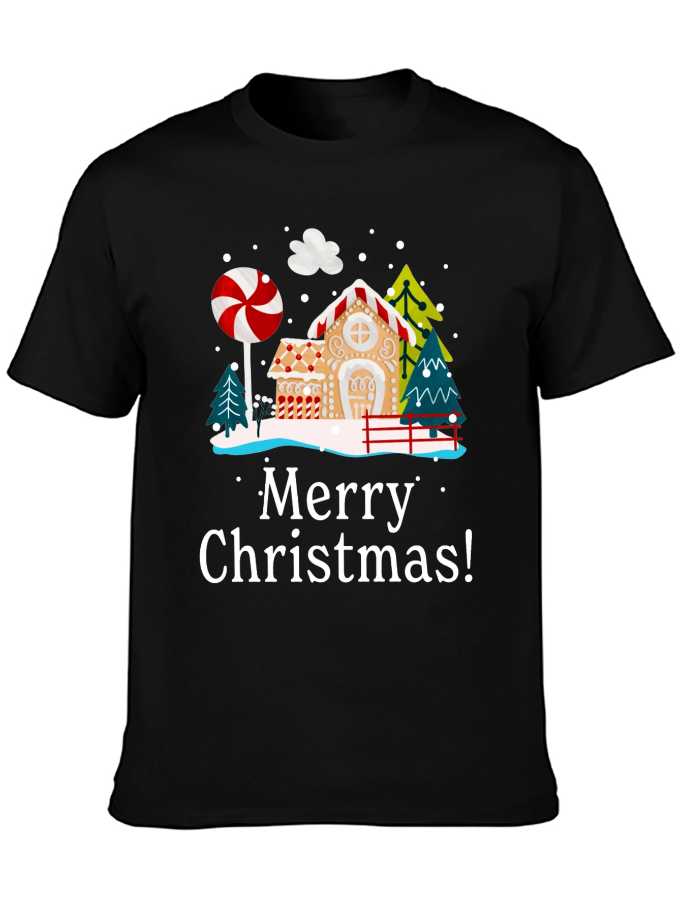 Festive Merry Christmas Gingerbread House T-Shirt