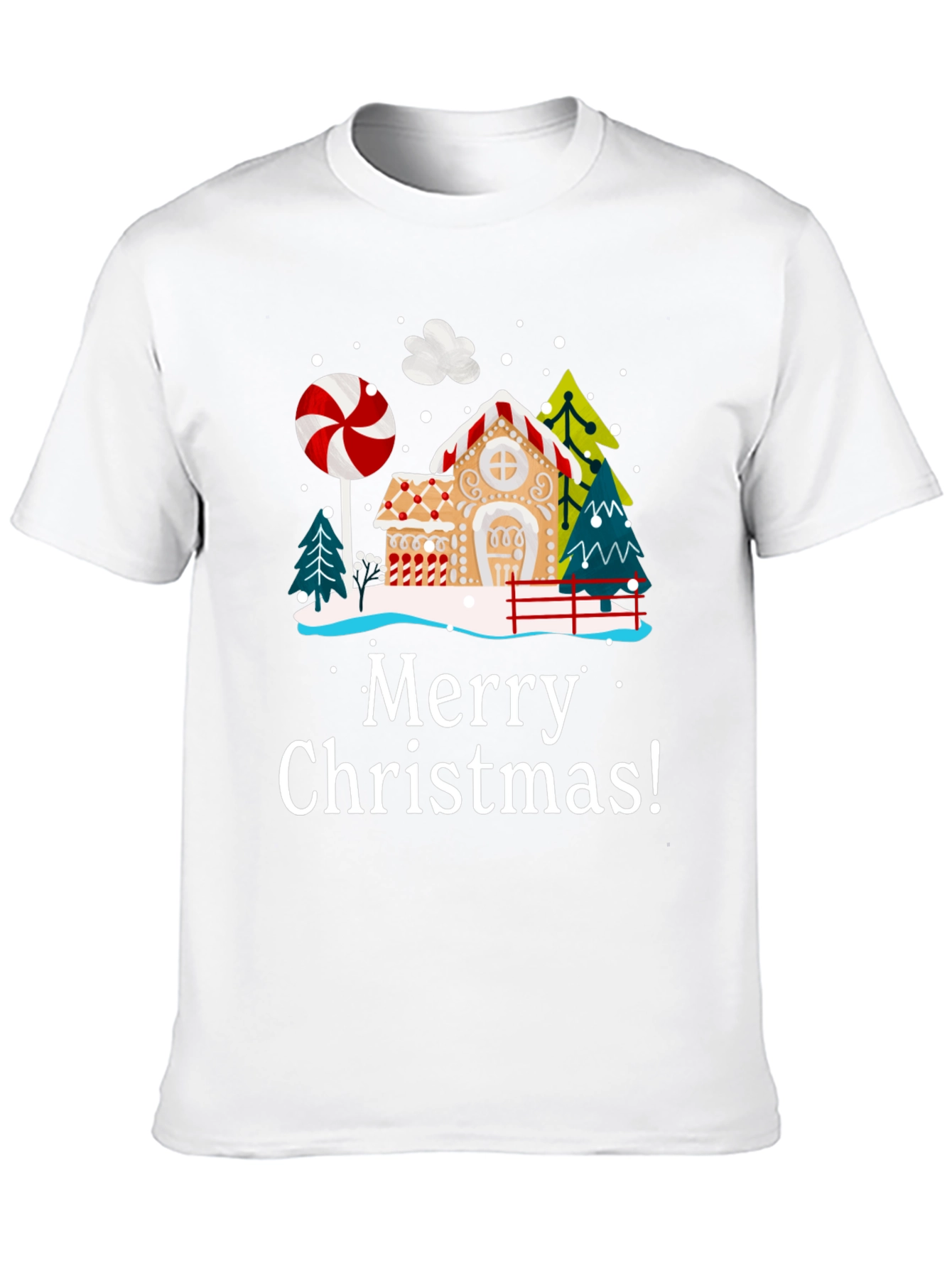 Festive Merry Christmas Gingerbread House T-Shirt