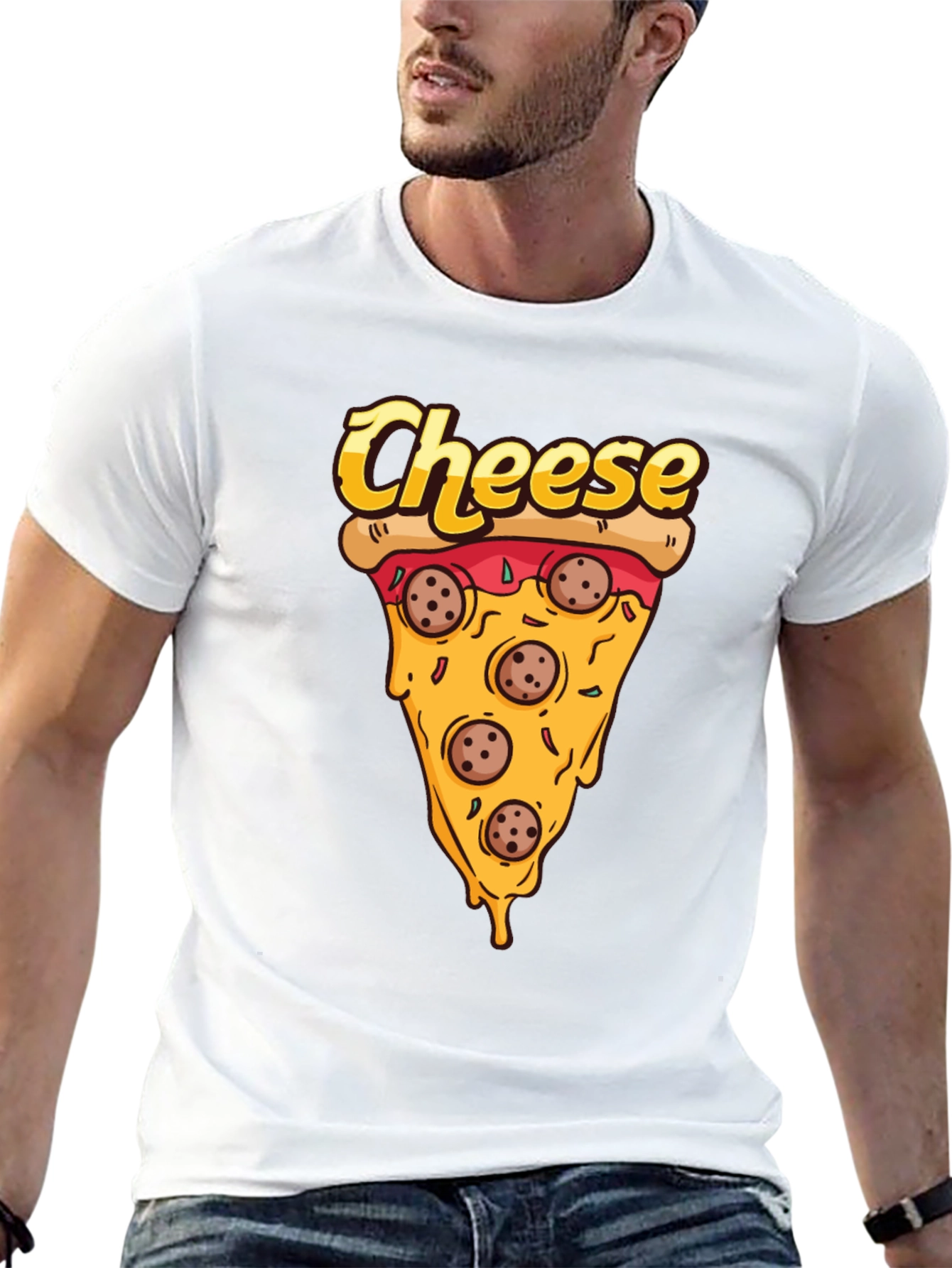Pizza Cheese Slice Graphic T-Shirt