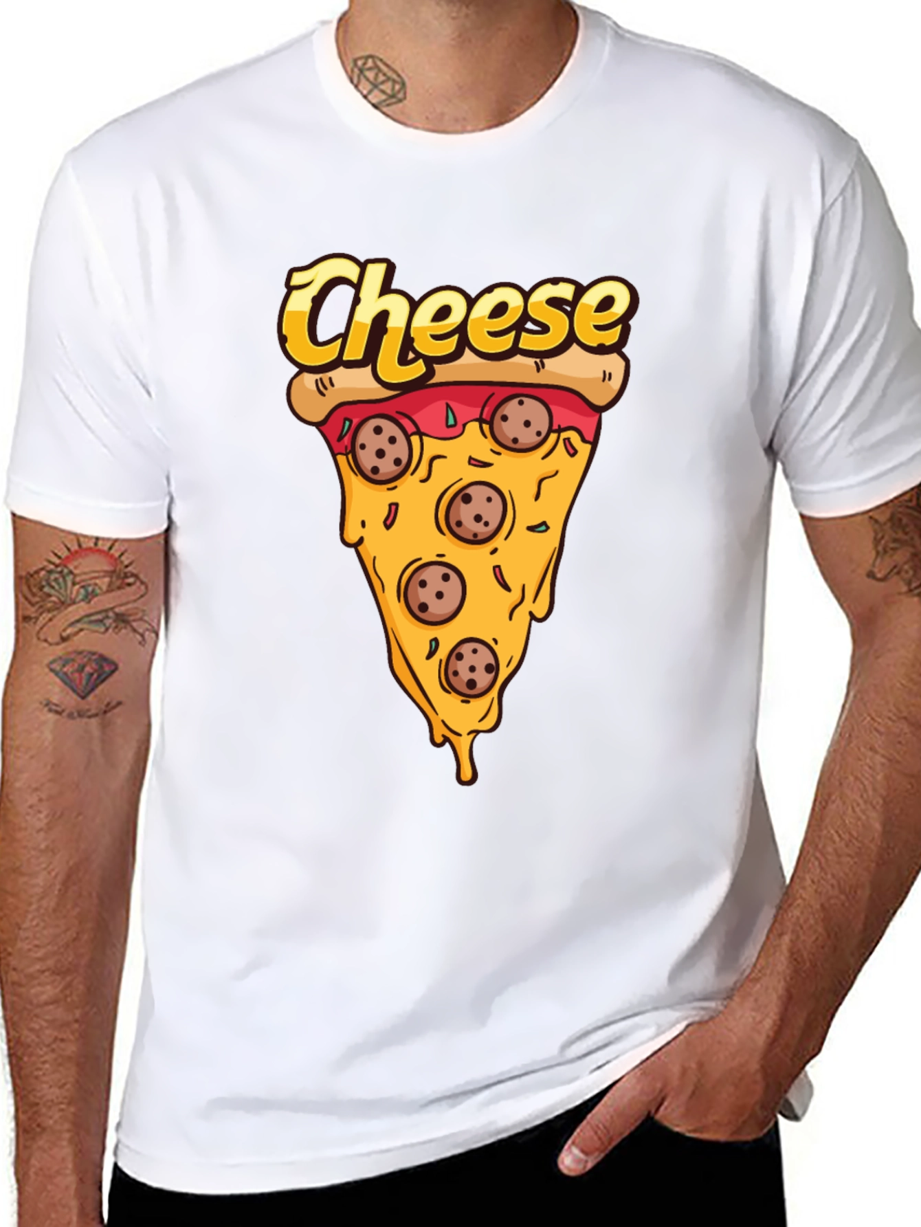 Pizza Cheese Slice Graphic T-Shirt