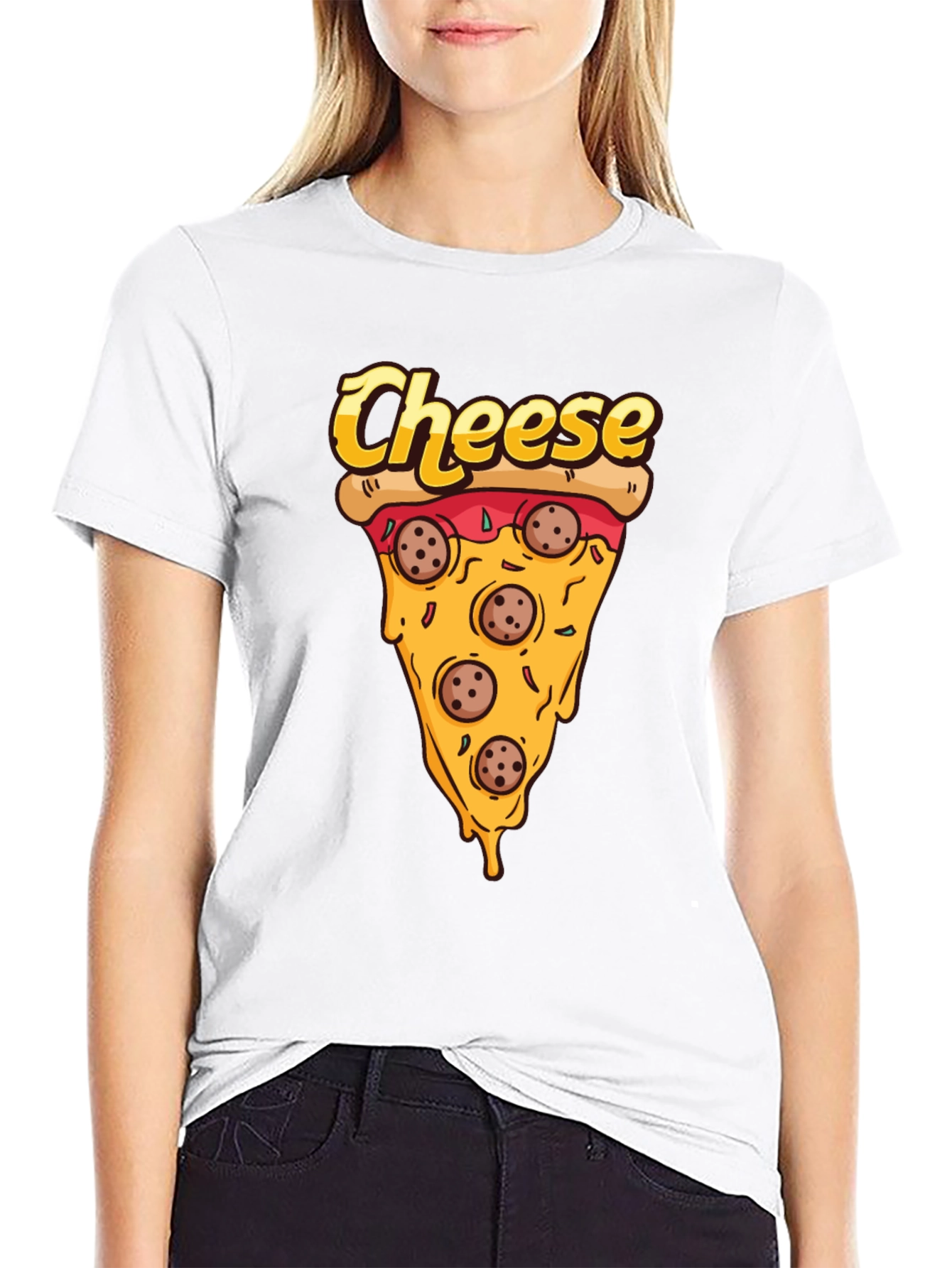 Pizza Cheese Slice Graphic T-Shirt