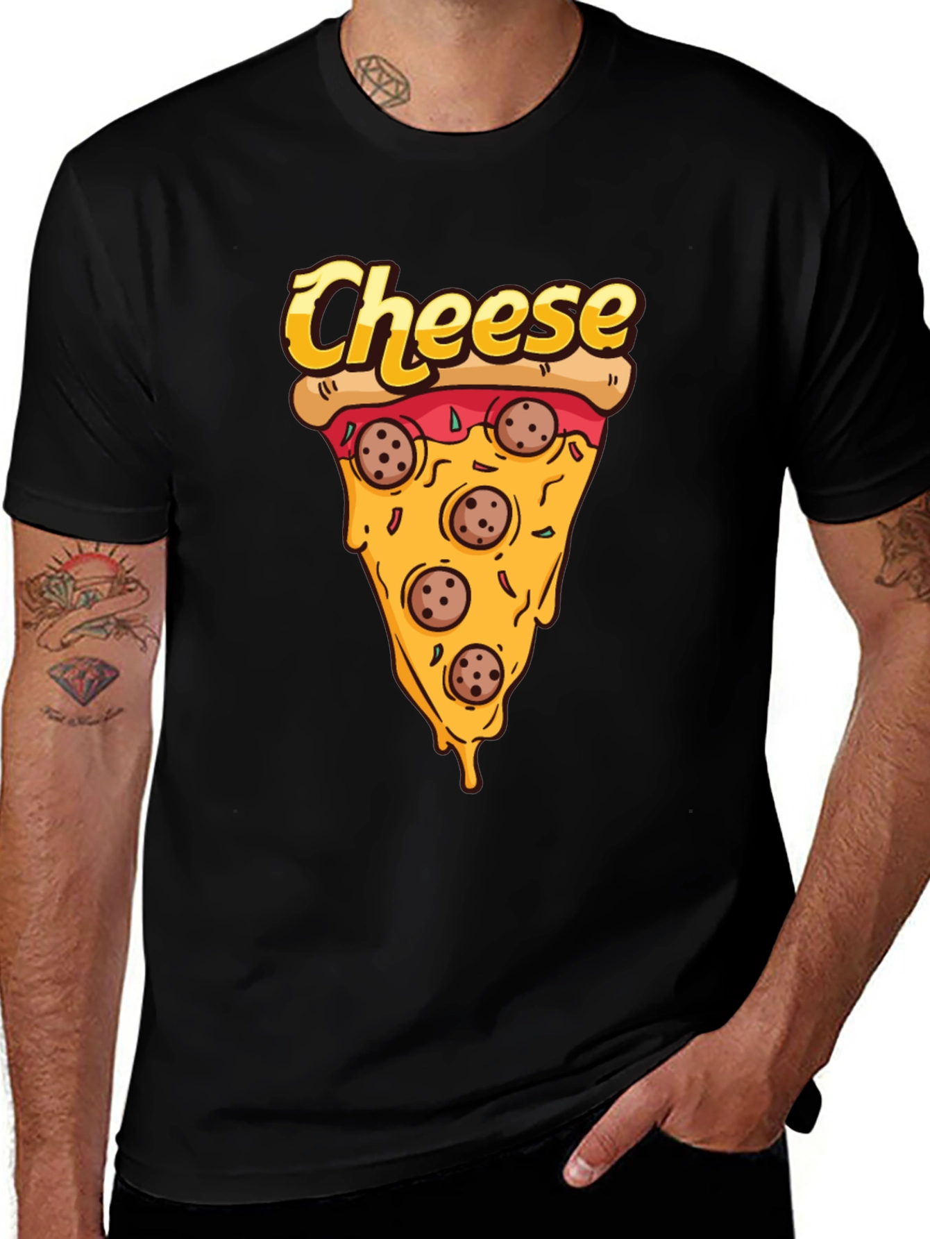 Pizza Cheese Slice Graphic T-Shirt