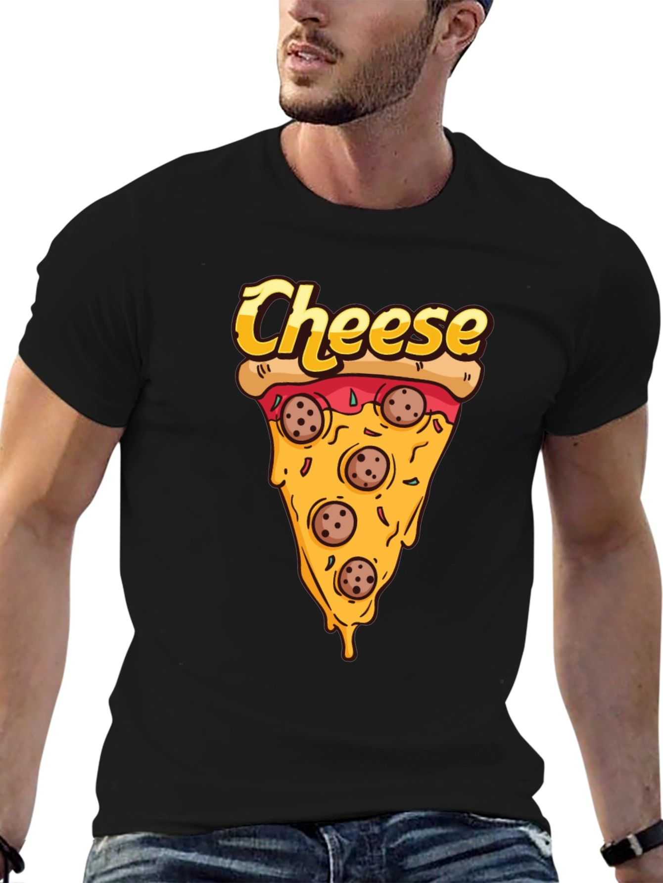 Pizza Cheese Slice Graphic T-Shirt
