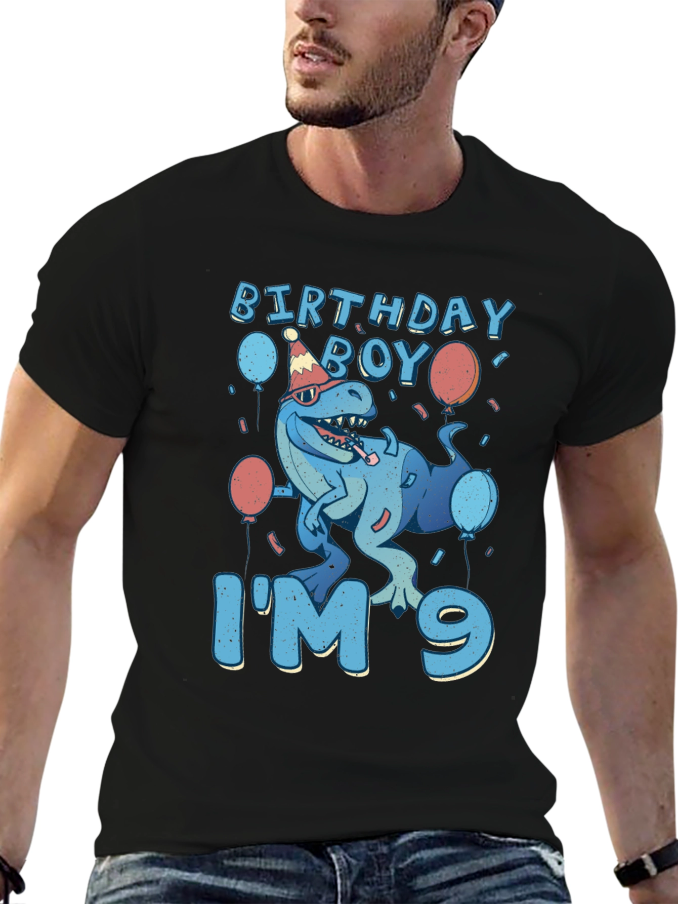 Birthday Boy Im 9 Dinosaur T-Shirt