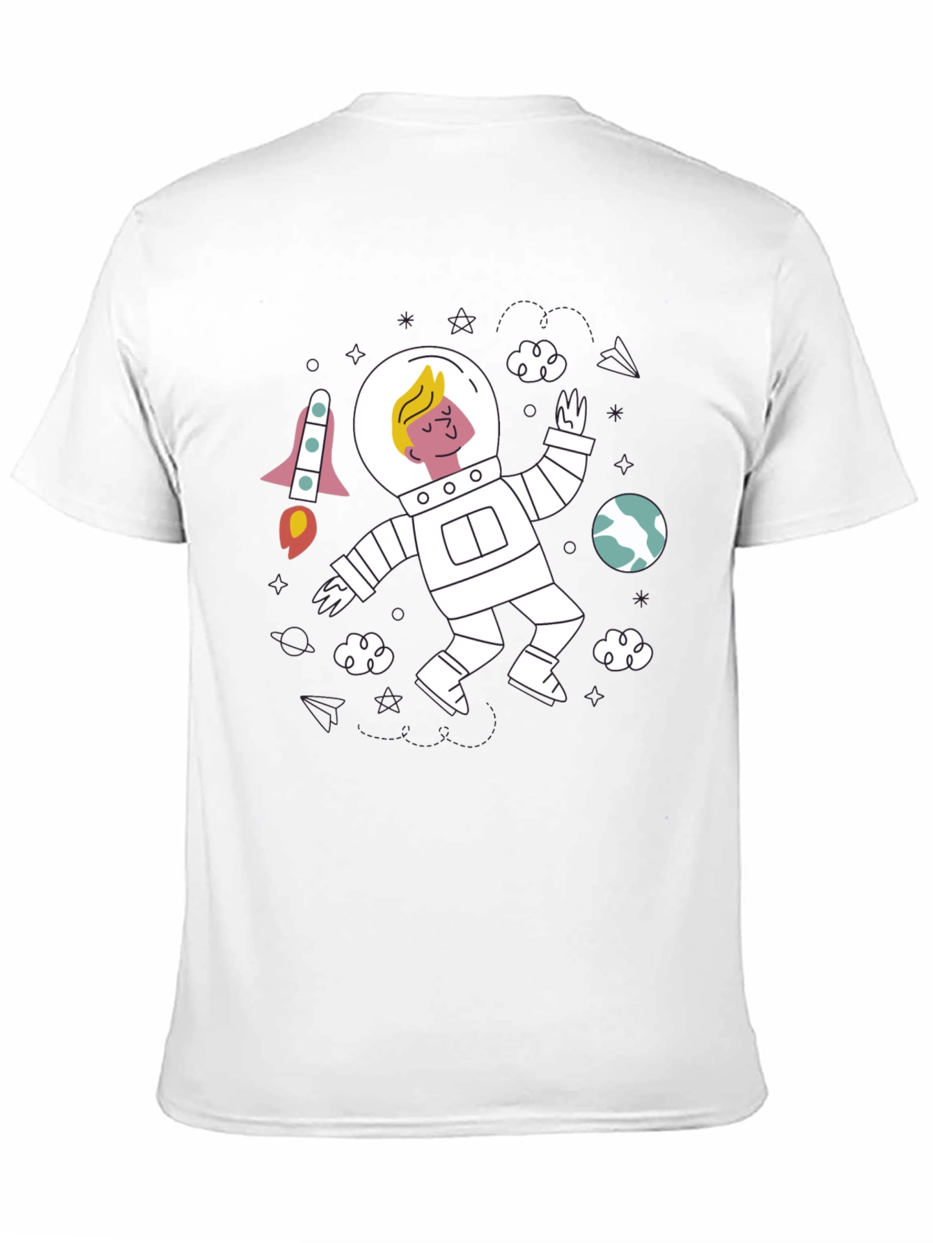 Astronaut Graphic Black T-Shirt - Space Adventure Tee