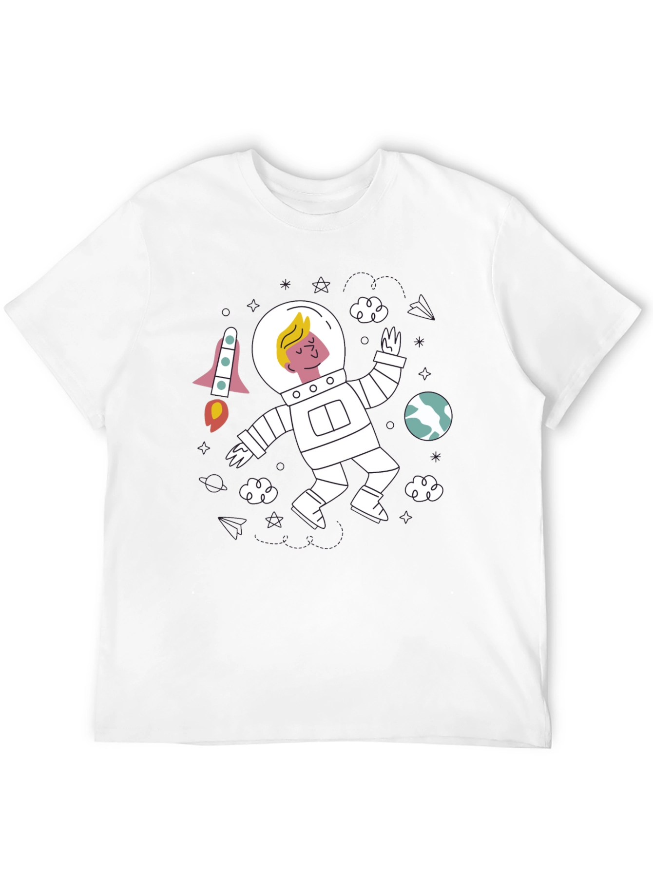 Astronaut Graphic Black T-Shirt - Space Adventure Tee