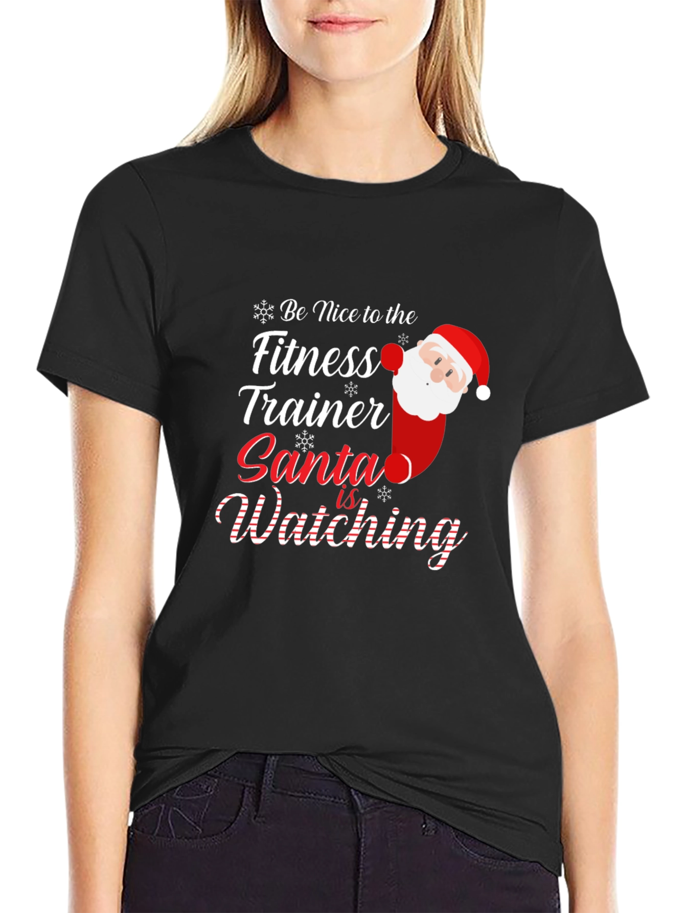 Funny Santa Fitness Trainer Christmas T-Shirt