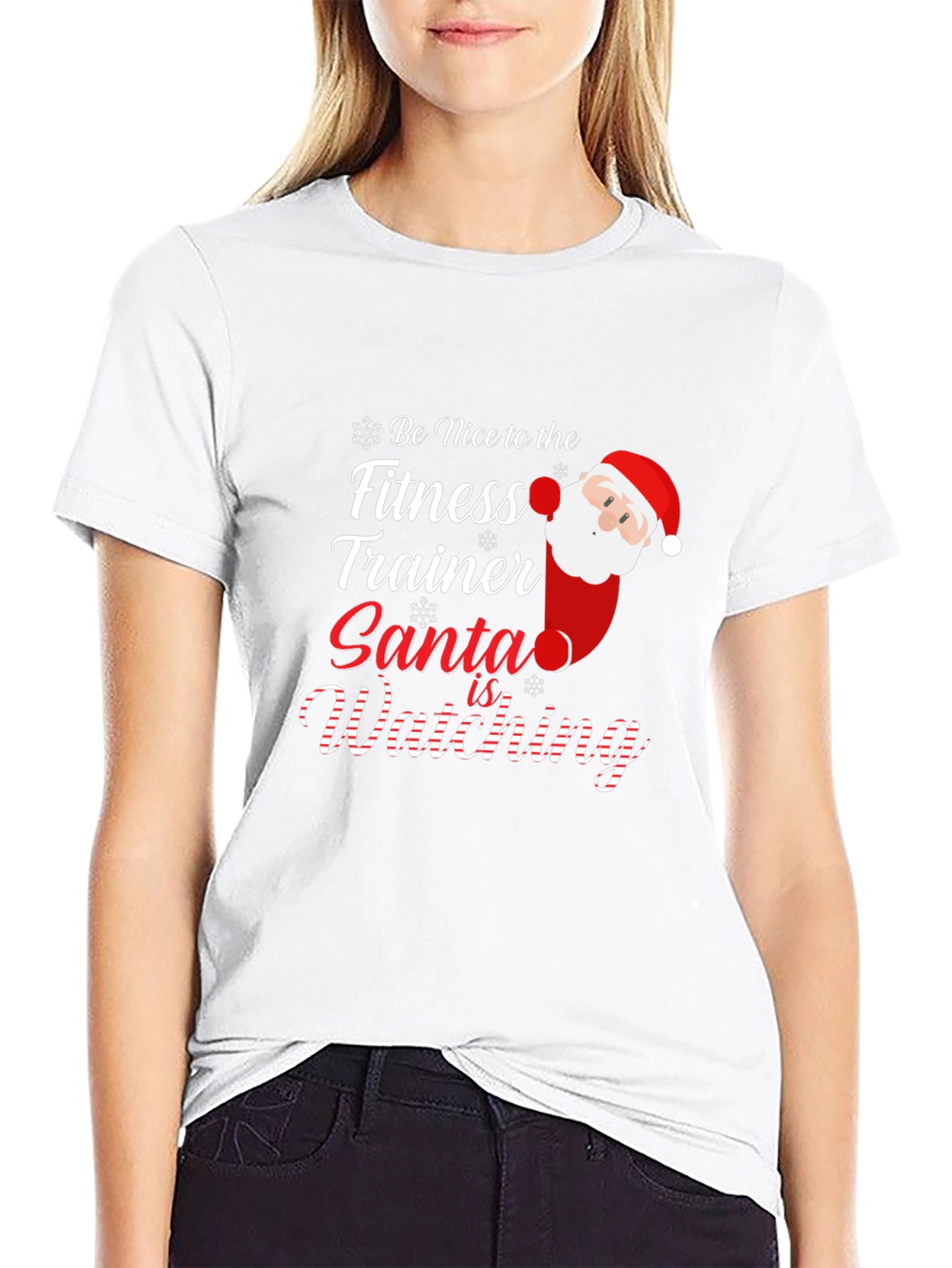 Funny Santa Fitness Trainer Christmas T-Shirt