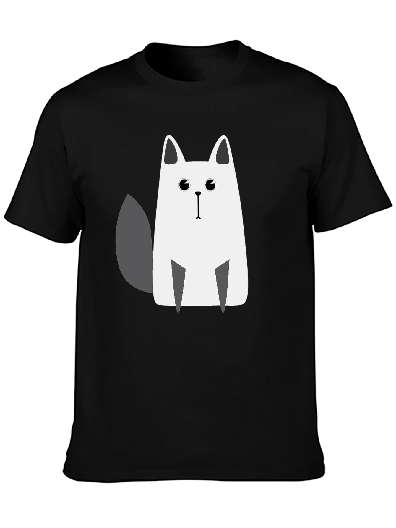 Cat Graphic Tee - Casual Black T-Shirt
