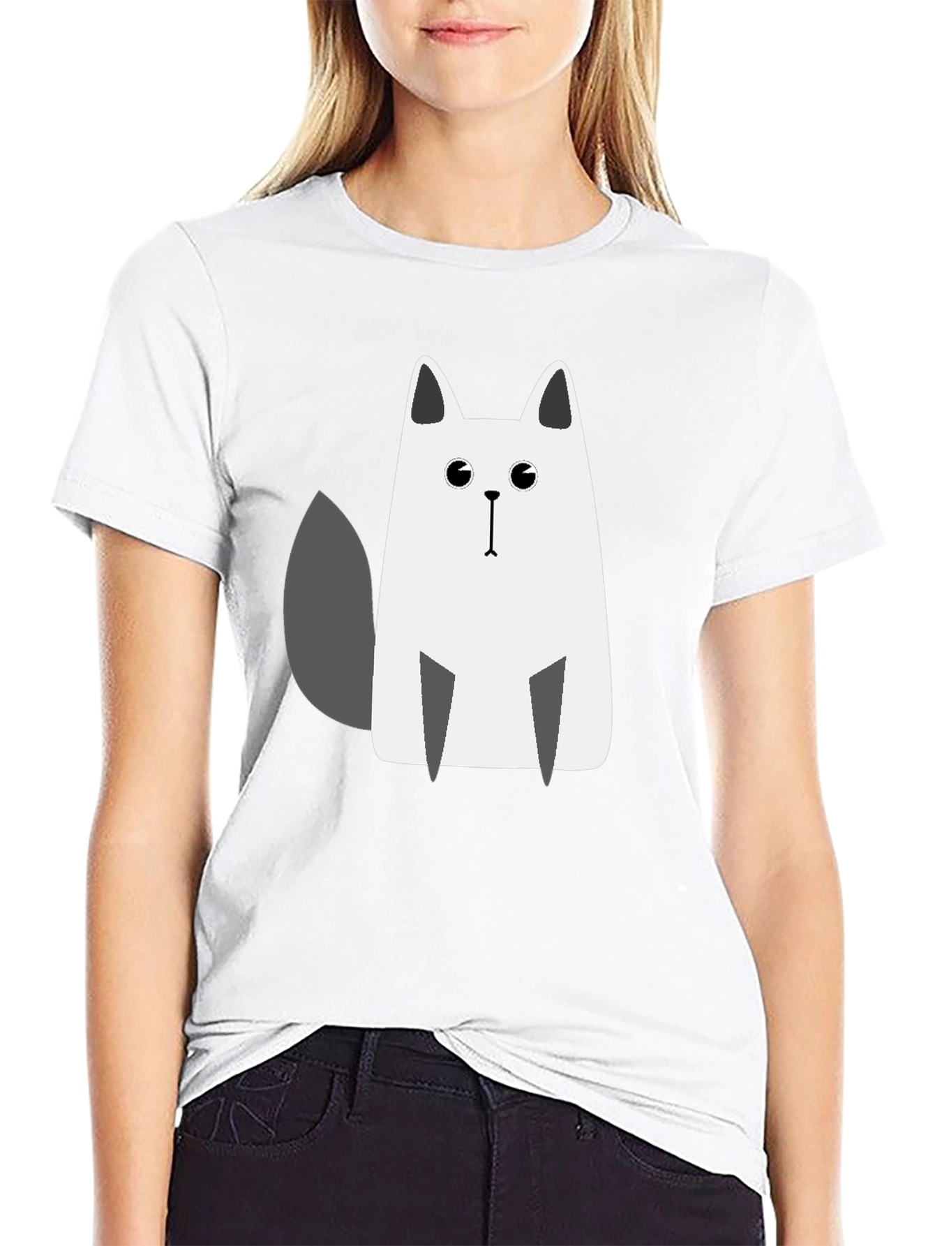 Cat Graphic Tee - Casual Black T-Shirt