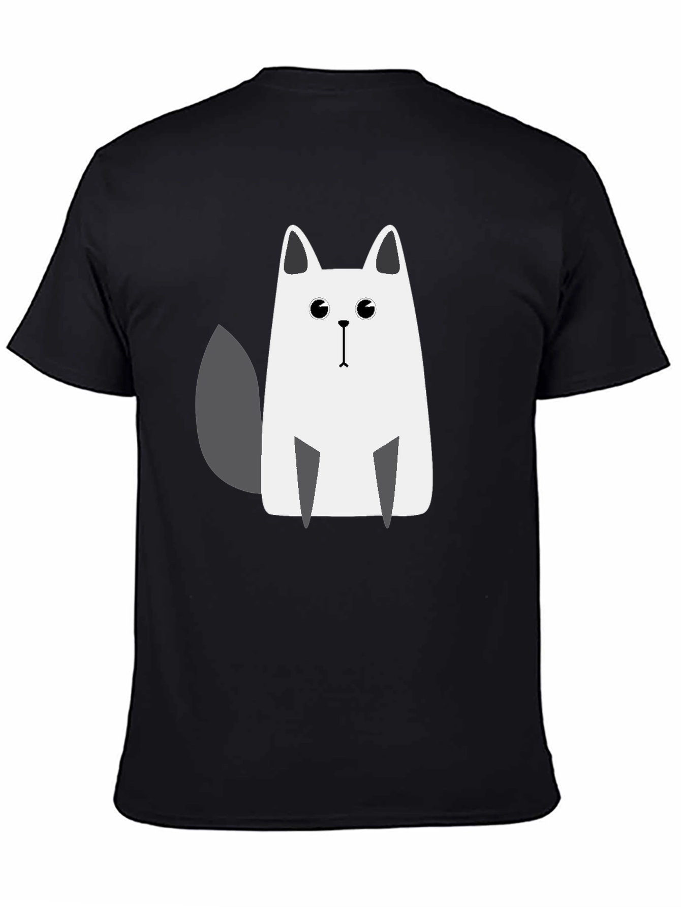 Cat Graphic Tee - Casual Black T-Shirt