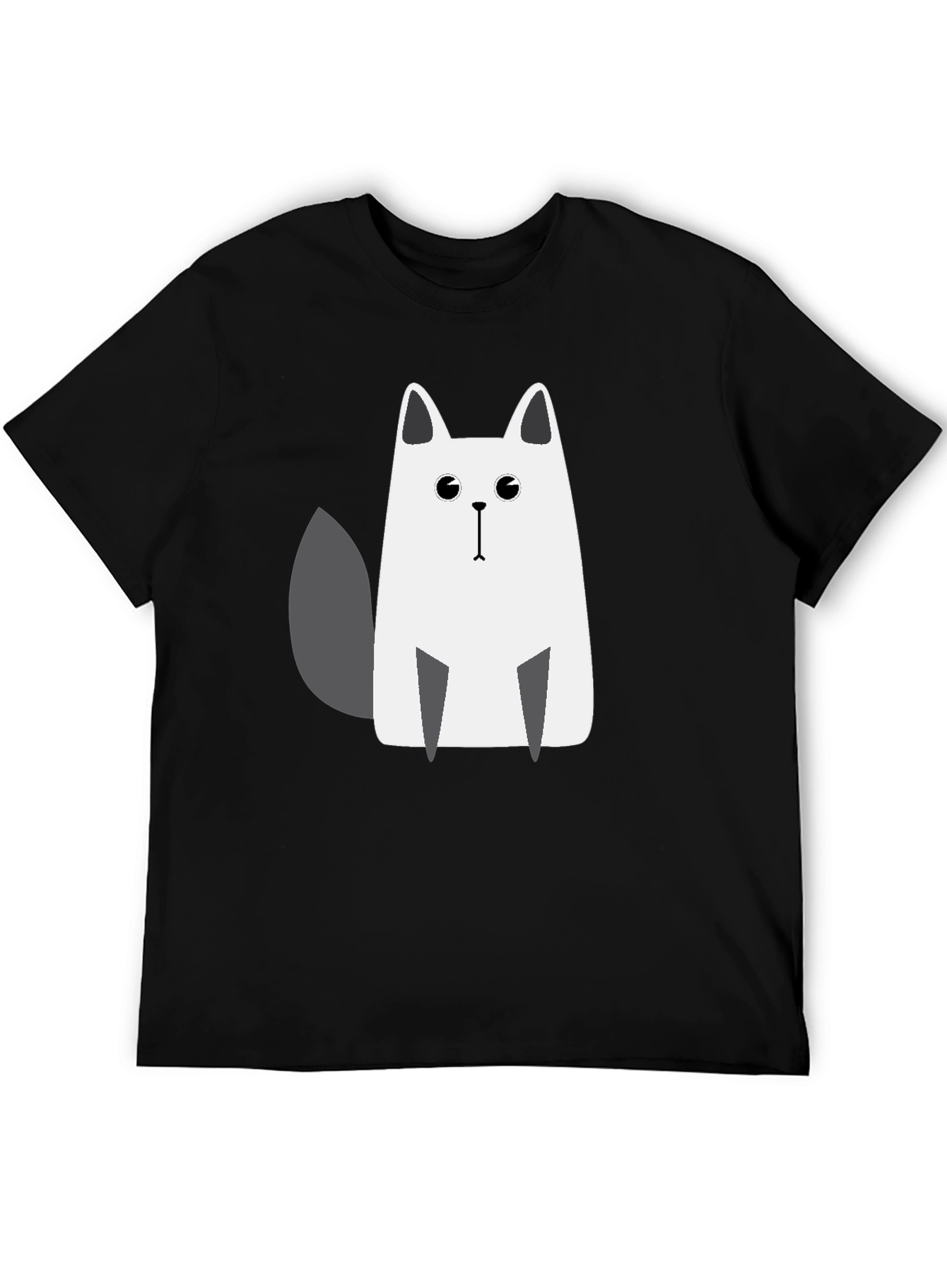 Cat Graphic Tee - Casual Black T-Shirt