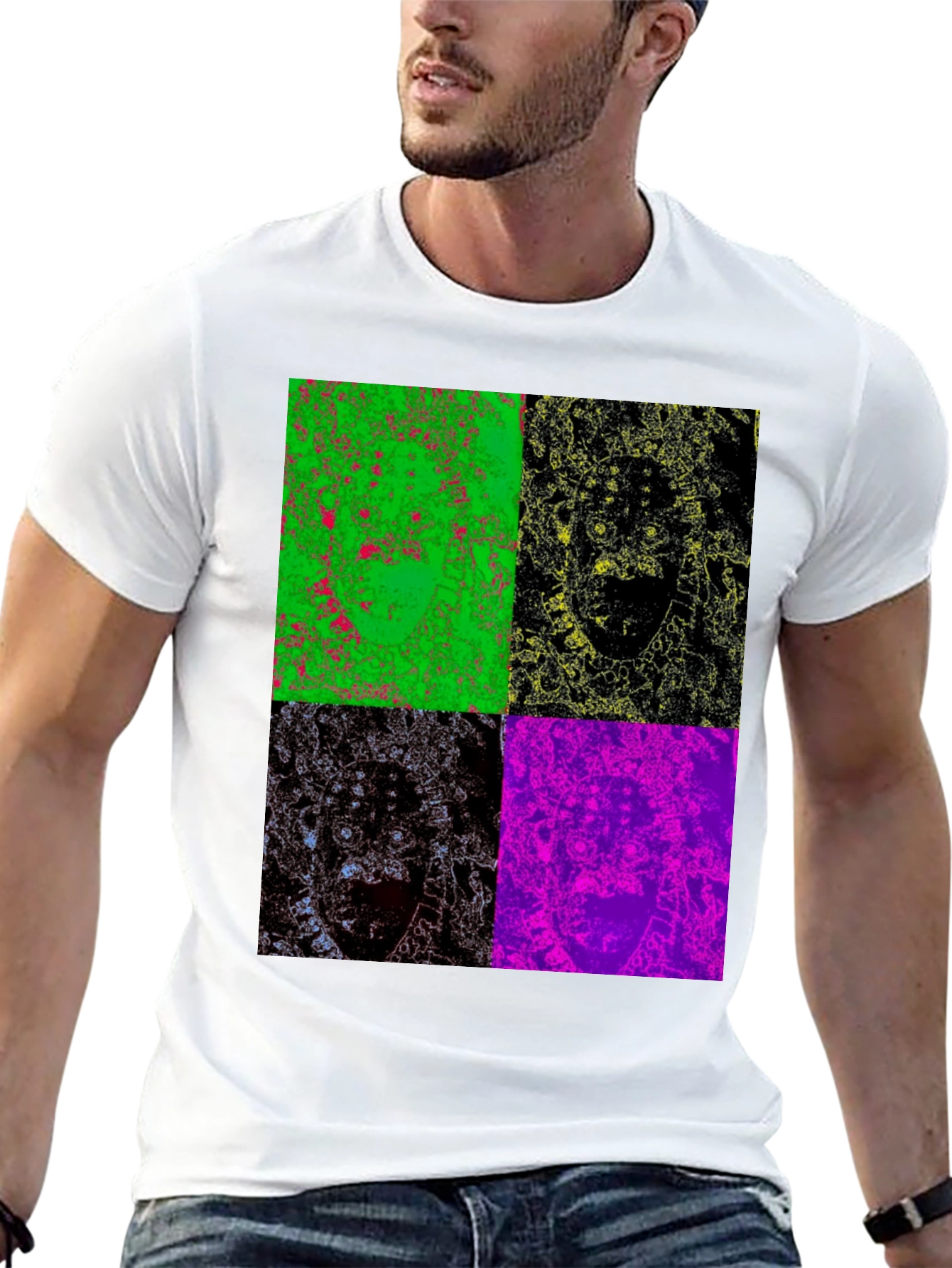 Pop Art Face T-Shirt - Bold Graphic Tee