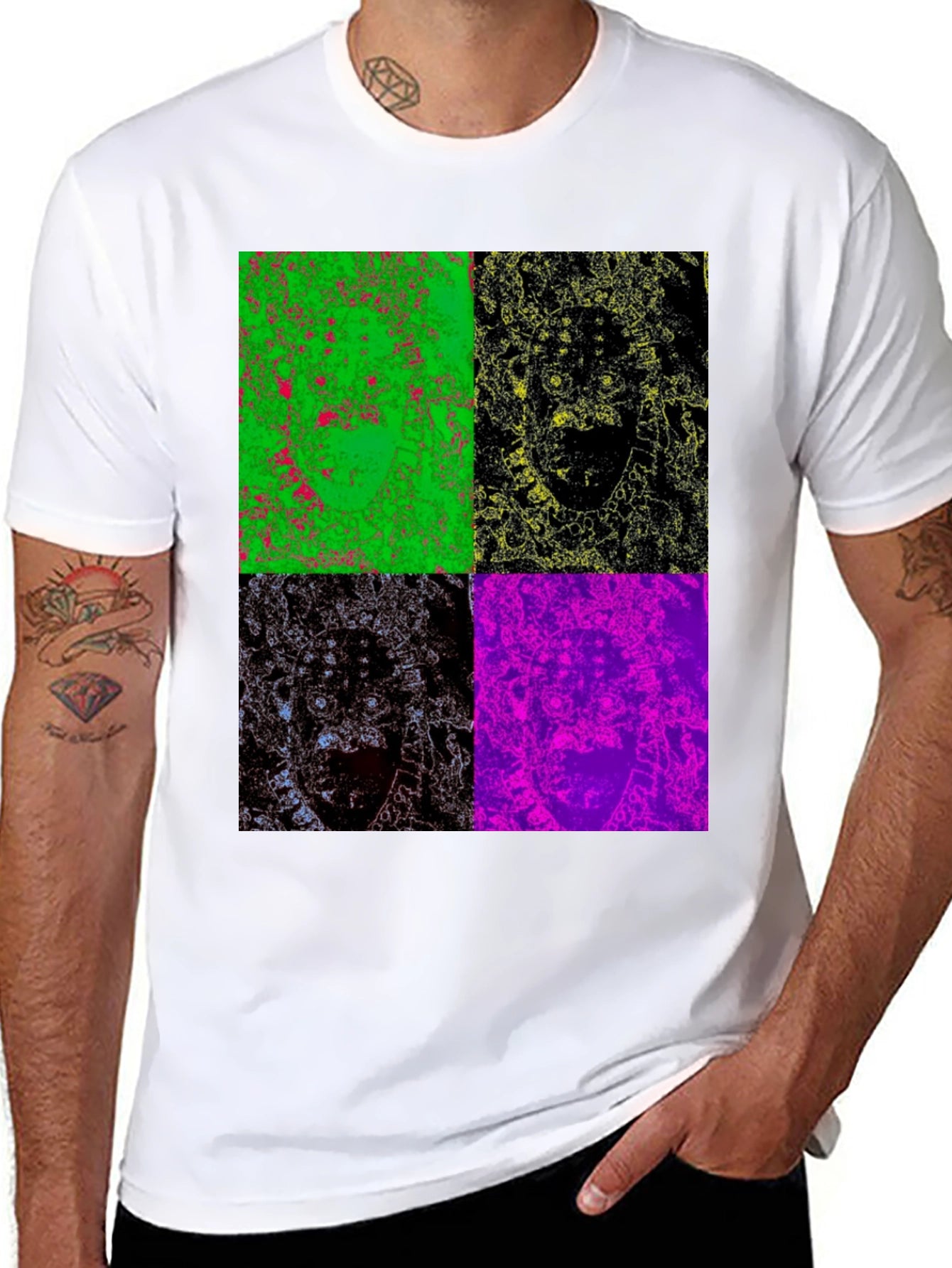 Pop Art Face T-Shirt - Bold Graphic Tee