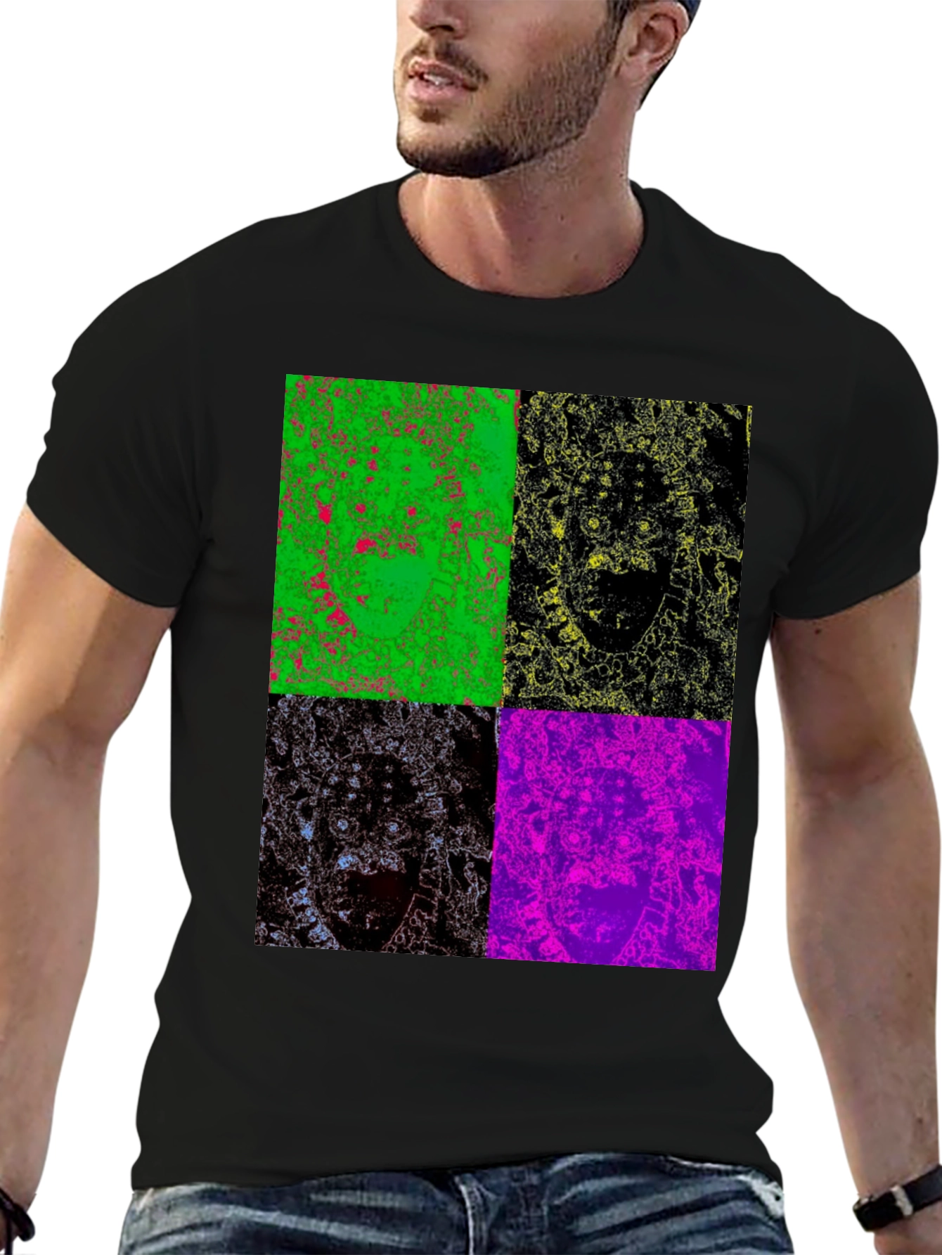 Pop Art Face T-Shirt - Bold Graphic Tee