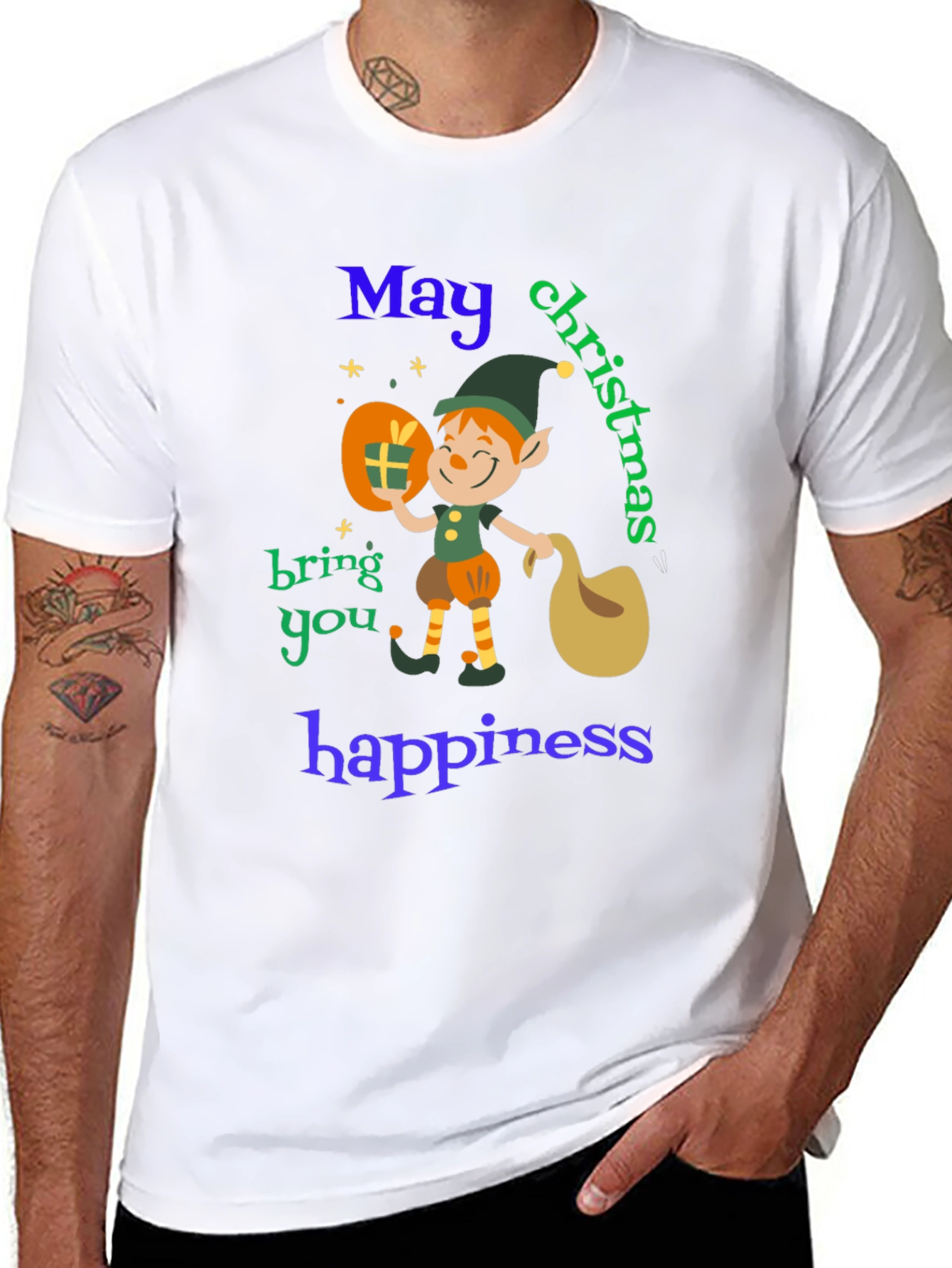 Christmas Elf T-Shirt - May Christmas Bring You Happiness