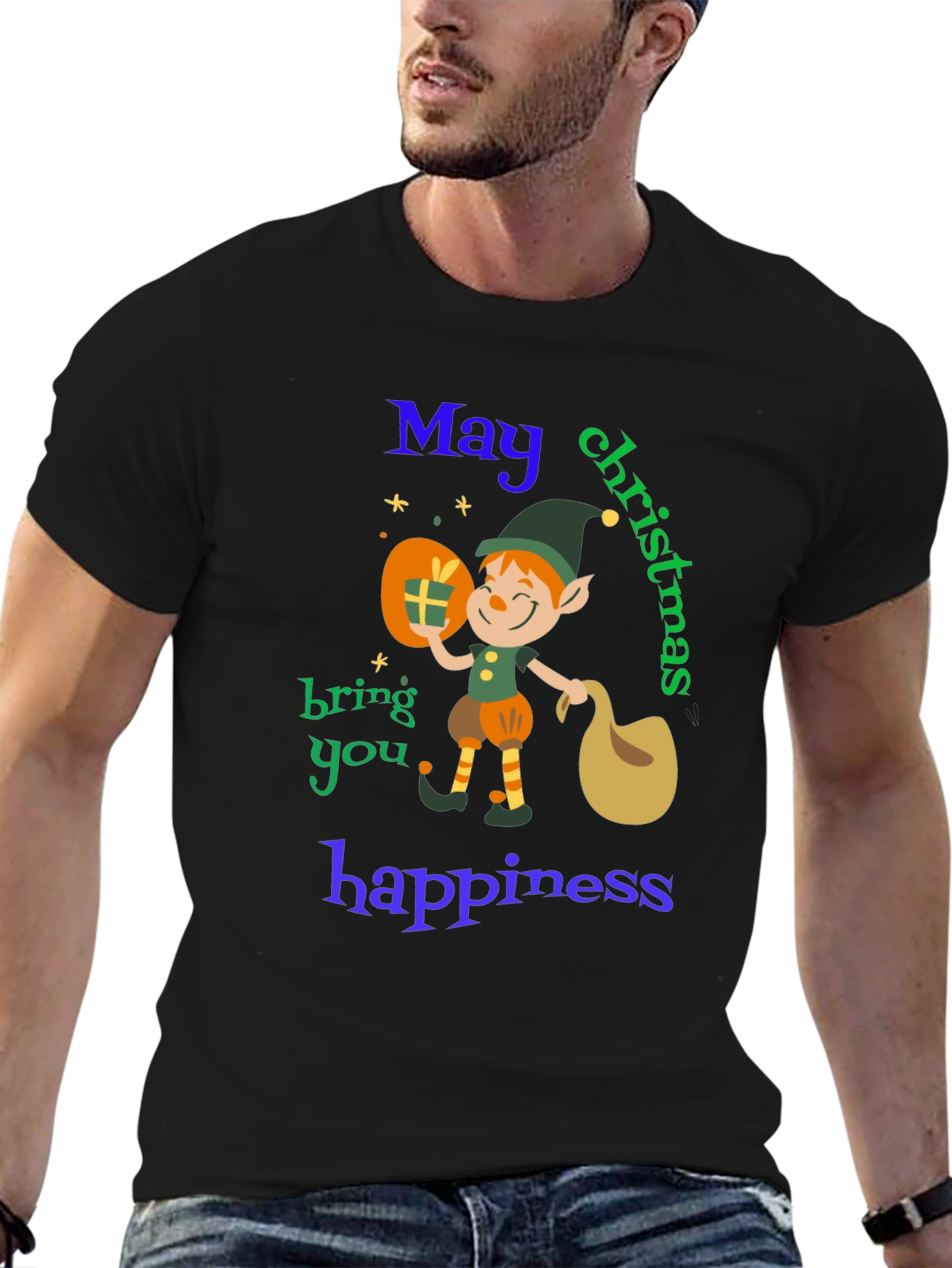 Christmas Elf T-Shirt - May Christmas Bring You Happiness