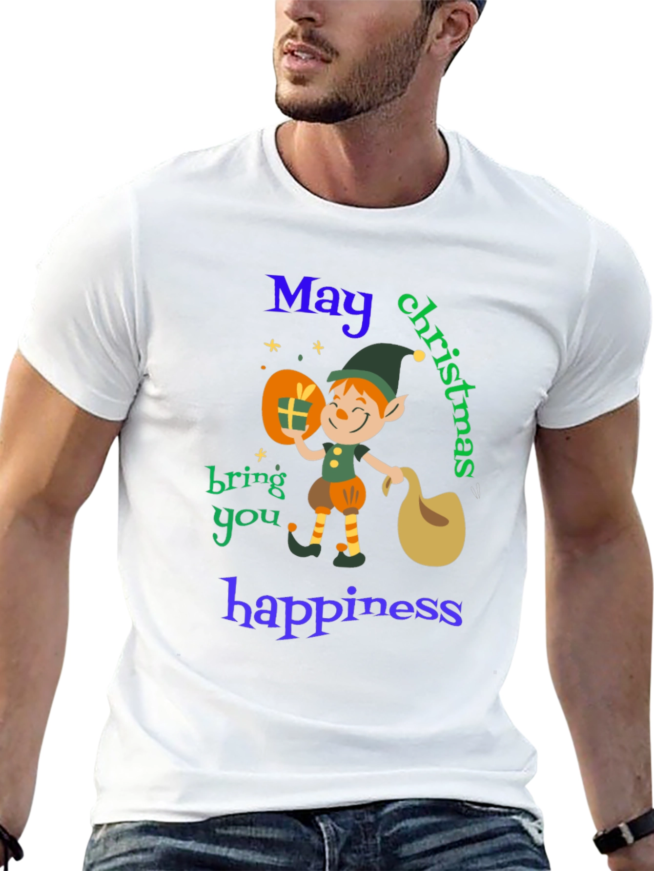 Christmas Elf T-Shirt - May Christmas Bring You Happiness