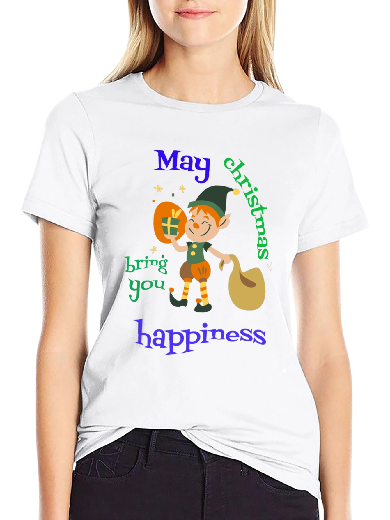 Christmas Elf T-Shirt - May Christmas Bring You Happiness