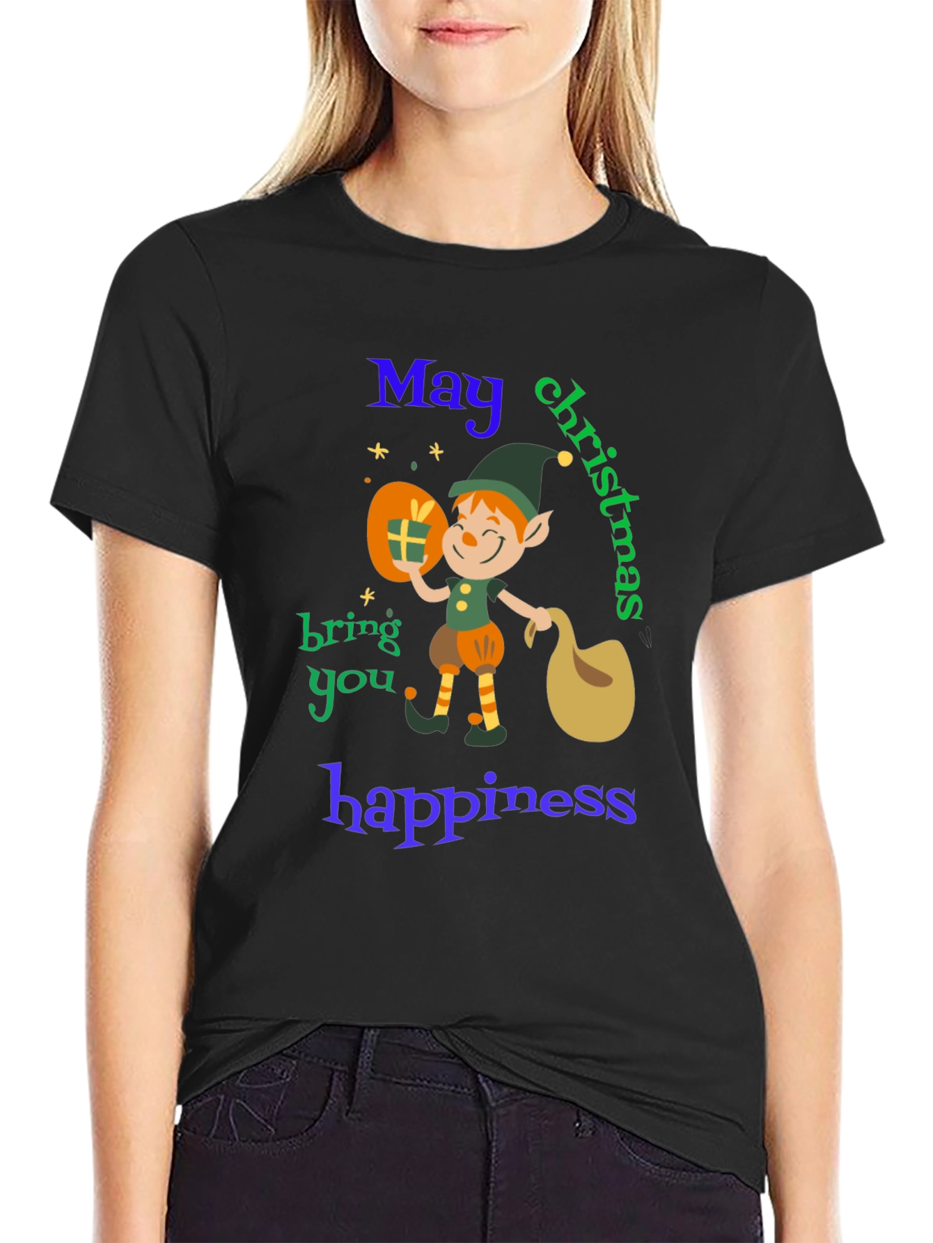 Christmas Elf T-Shirt - May Christmas Bring You Happiness