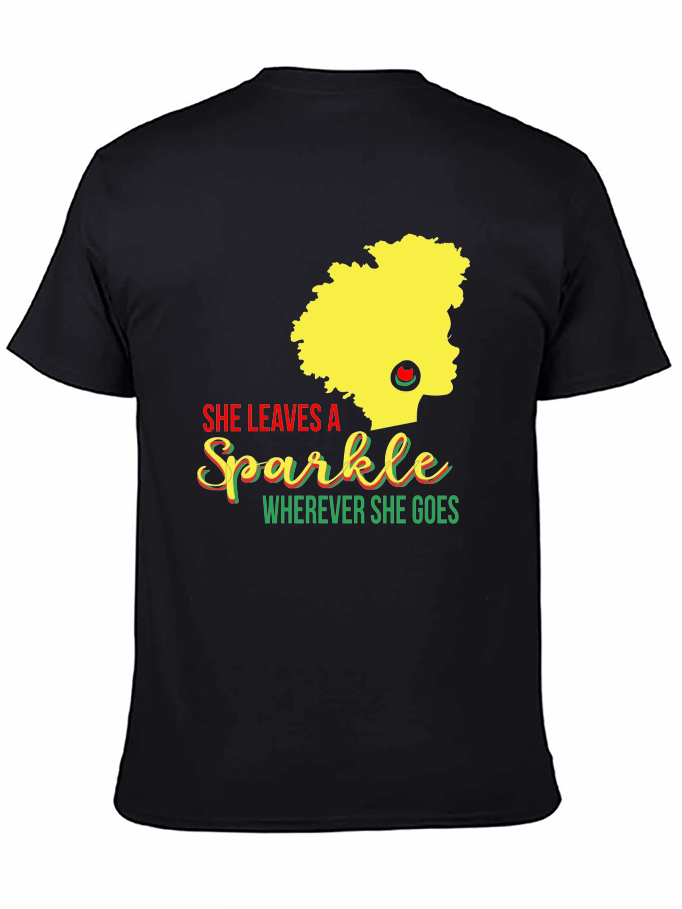 She Leaves a Sparkle Graphic T-Shirt - Black