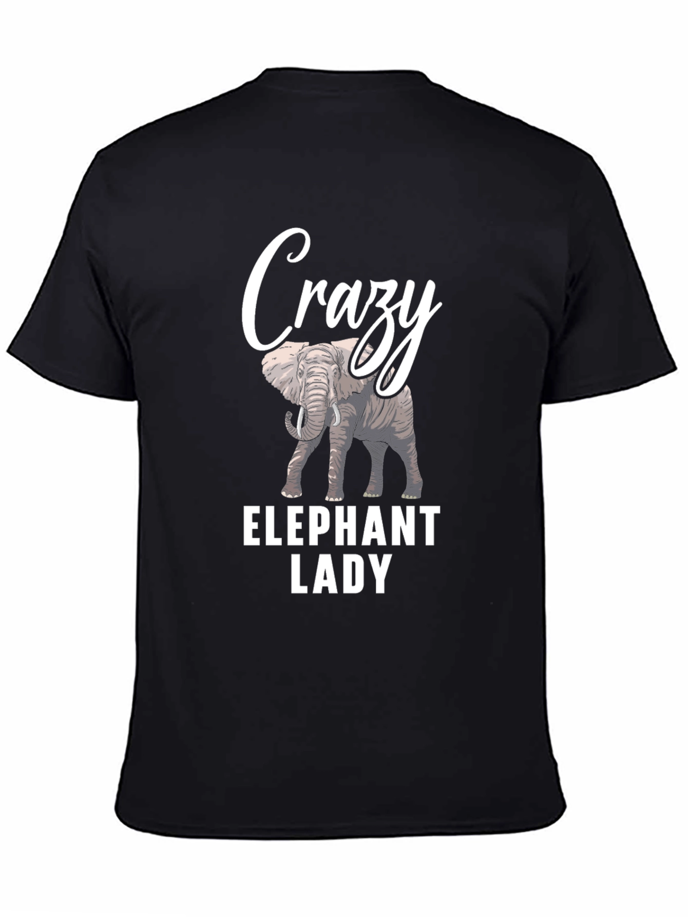 Crazy Elephant Lady Black T-Shirt