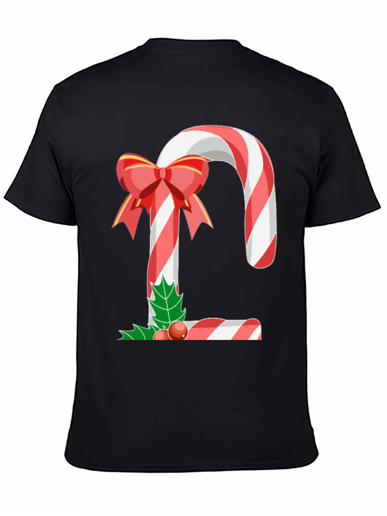 Festive Candy Cane Letter Graphic Tee