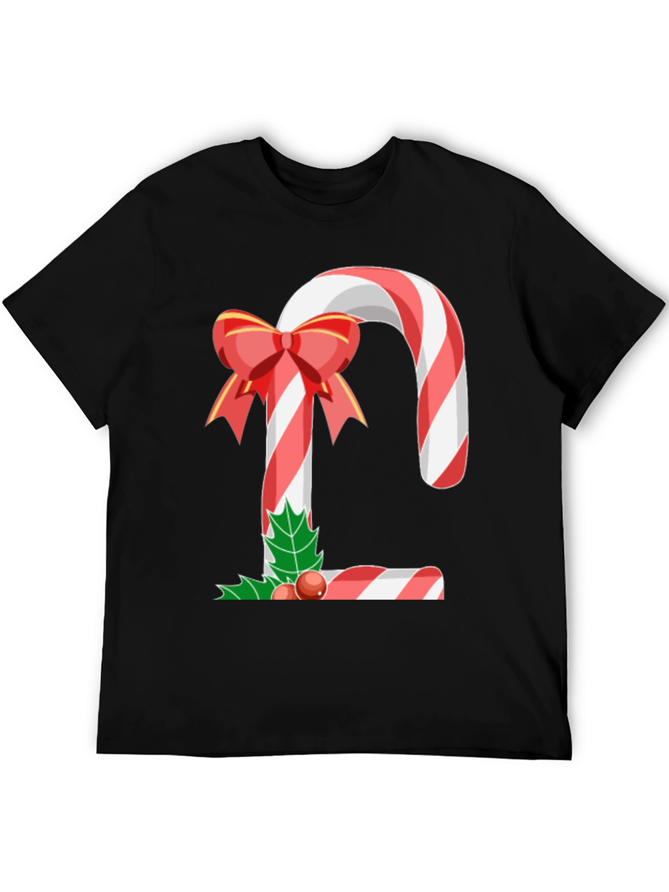 Festive Candy Cane Letter Graphic Tee