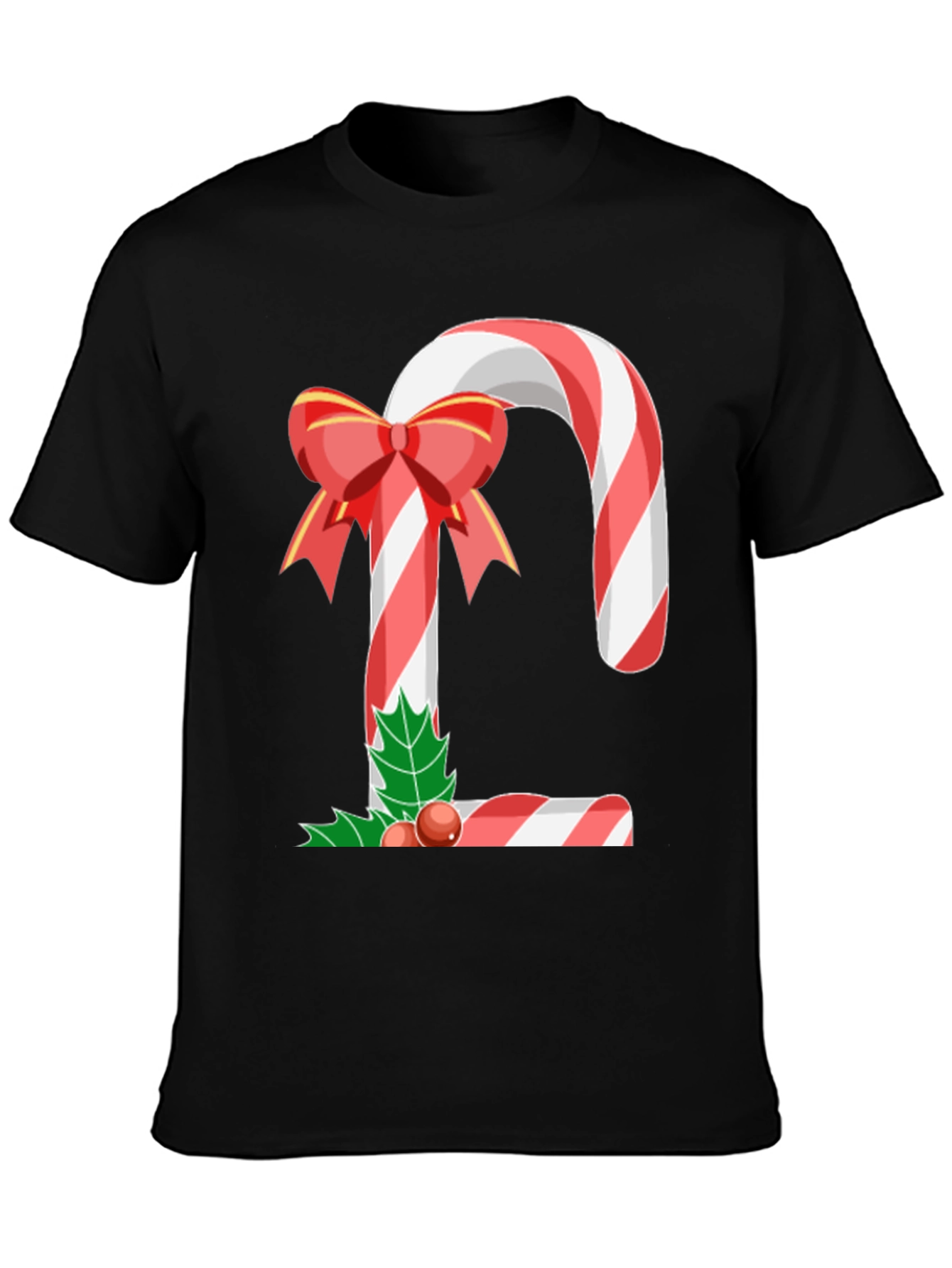 Festive Candy Cane Letter Graphic Tee