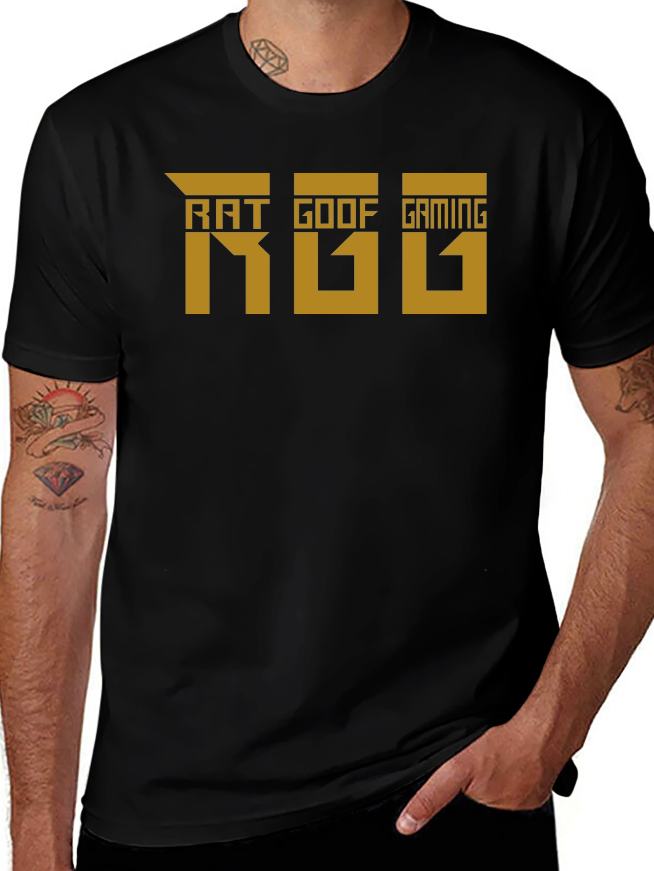 Rat Goof Gaming T-Shirt - Black Crew Neck Tee