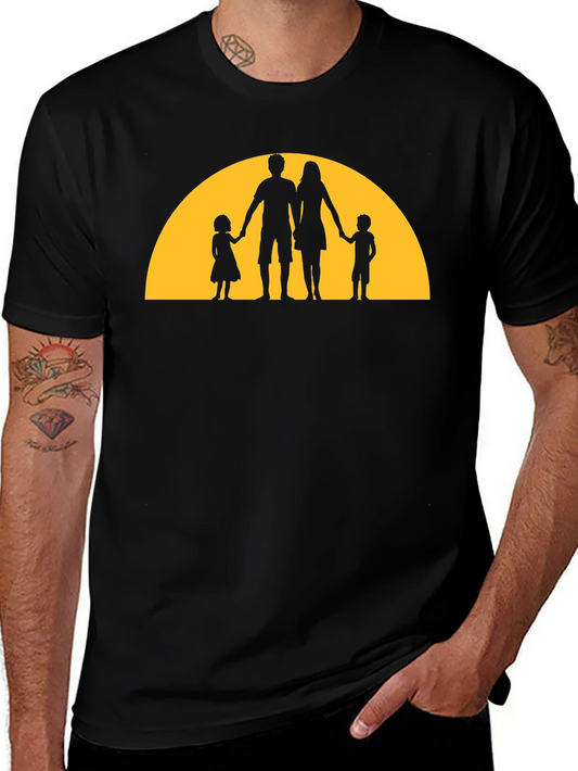 Family Silhouette Graphic Tee - Black
