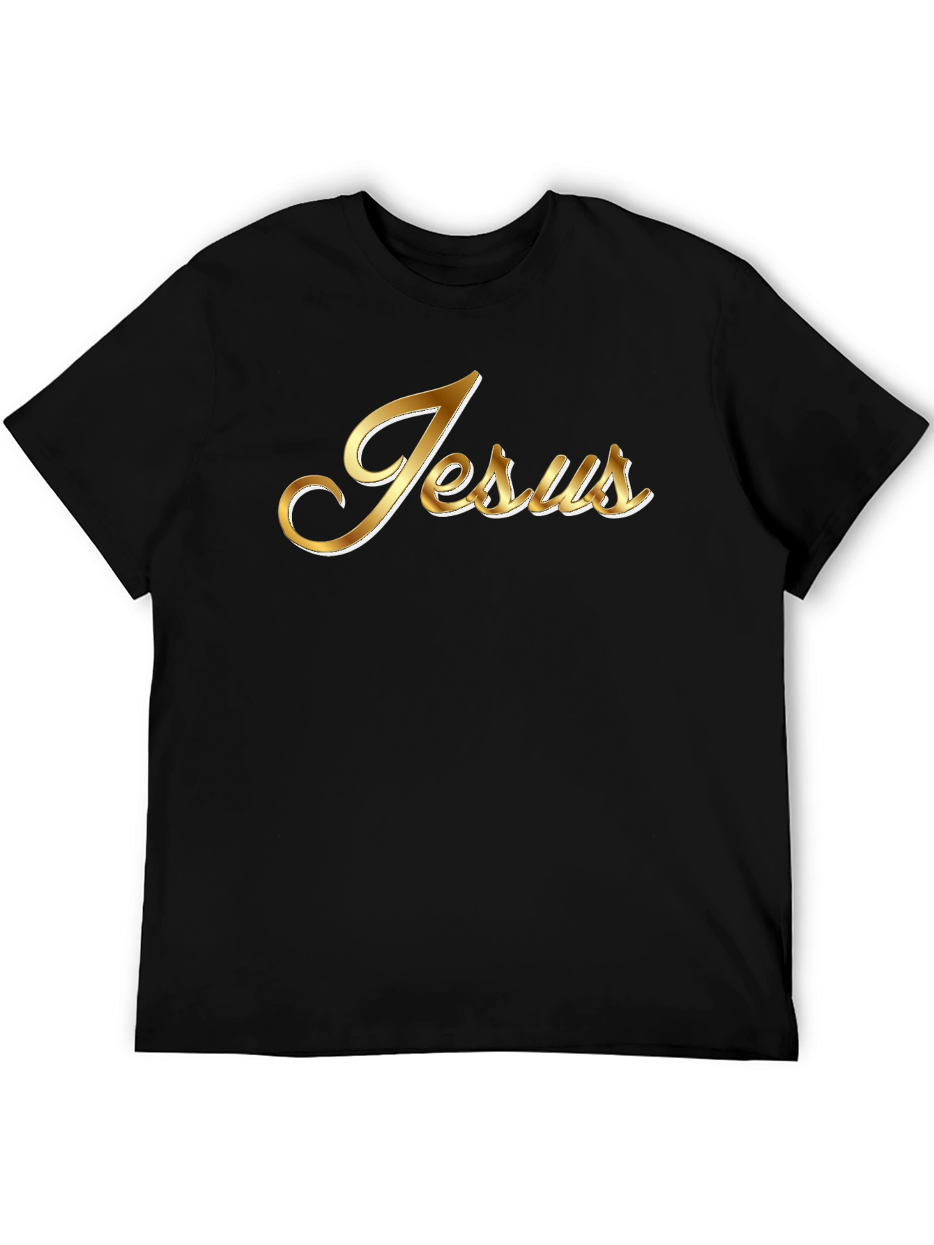 Jesus Gold Script Black T-Shirt
