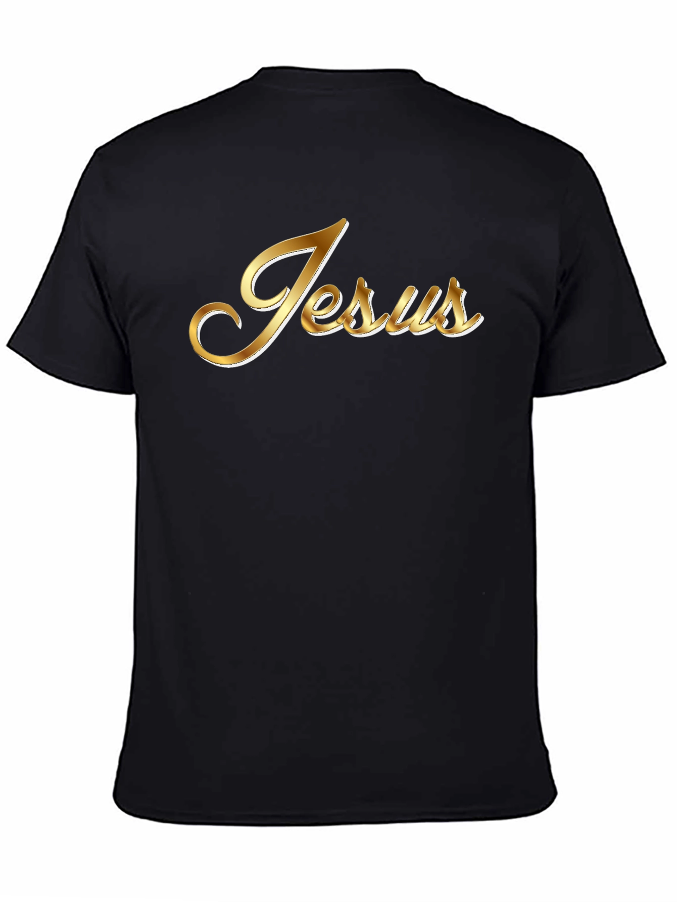 Jesus Gold Script Black T-Shirt