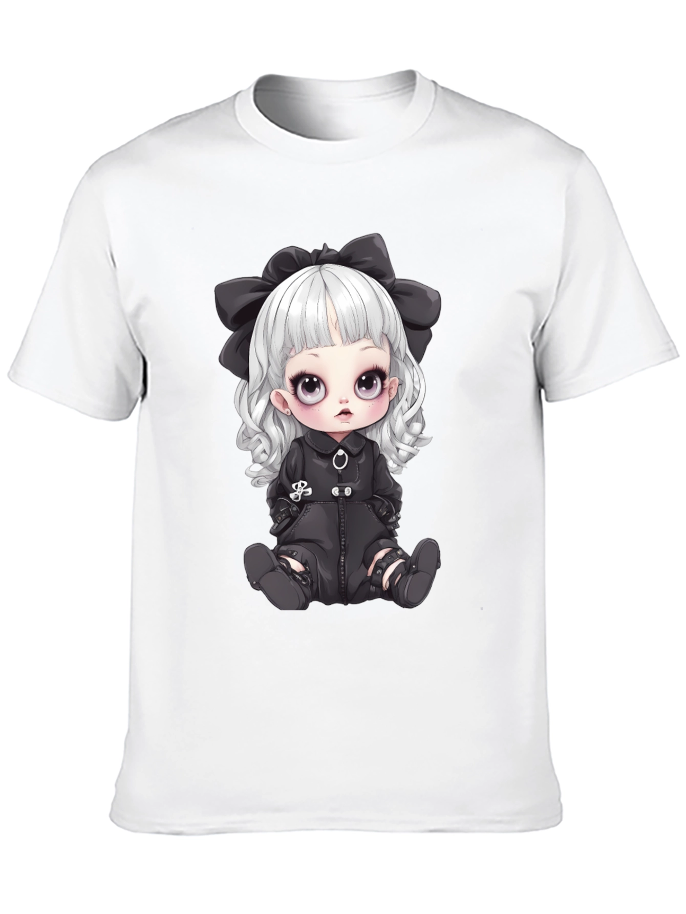 Gothic Doll Graphic Tee - Unisex Black T-Shirt