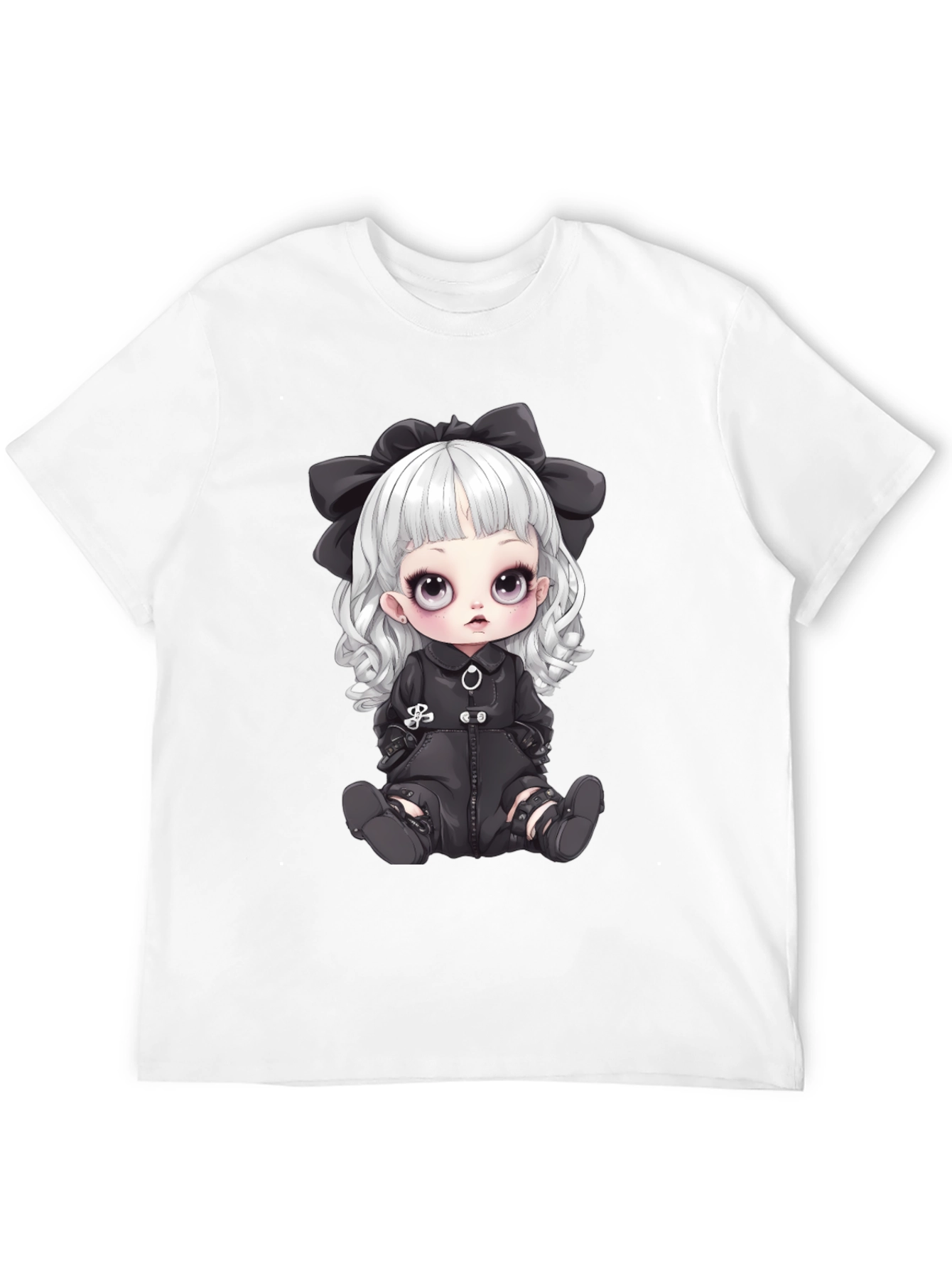 Gothic Doll Graphic Tee - Unisex Black T-Shirt