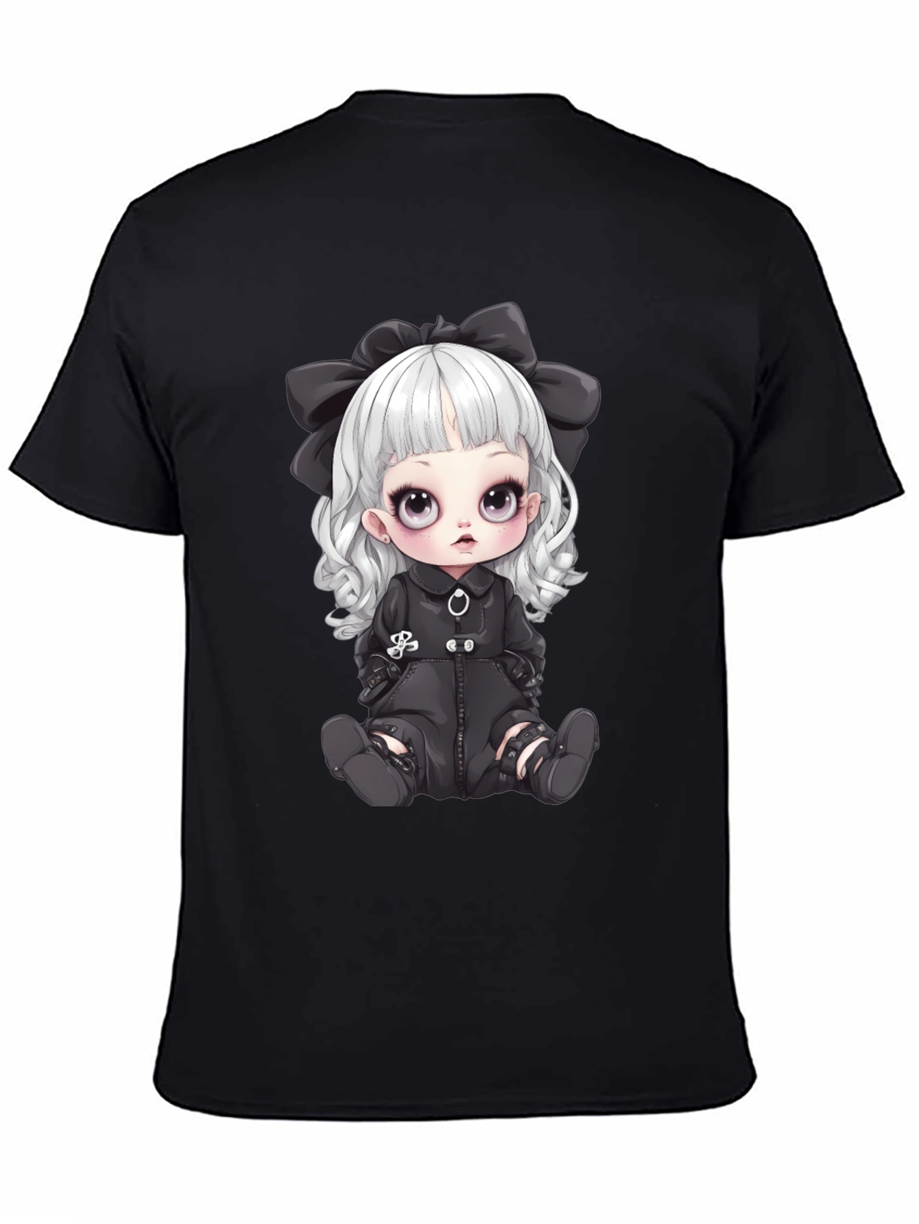 Gothic Doll Graphic Tee - Unisex Black T-Shirt