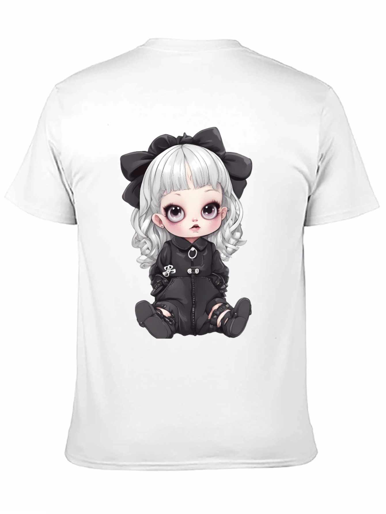 Gothic Doll Graphic Tee - Unisex Black T-Shirt
