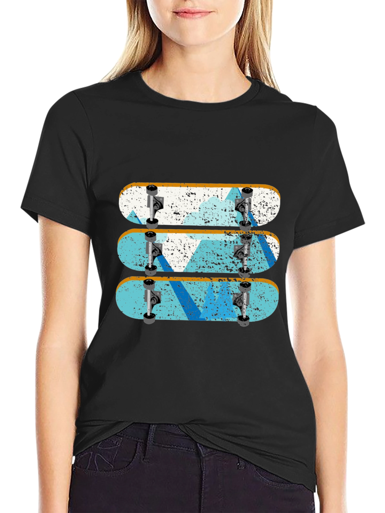 Skateboard Stack Graphic Tee - Urban Style
