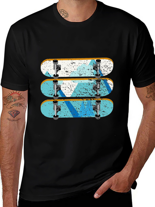 Skateboard Stack Graphic Tee - Urban Style