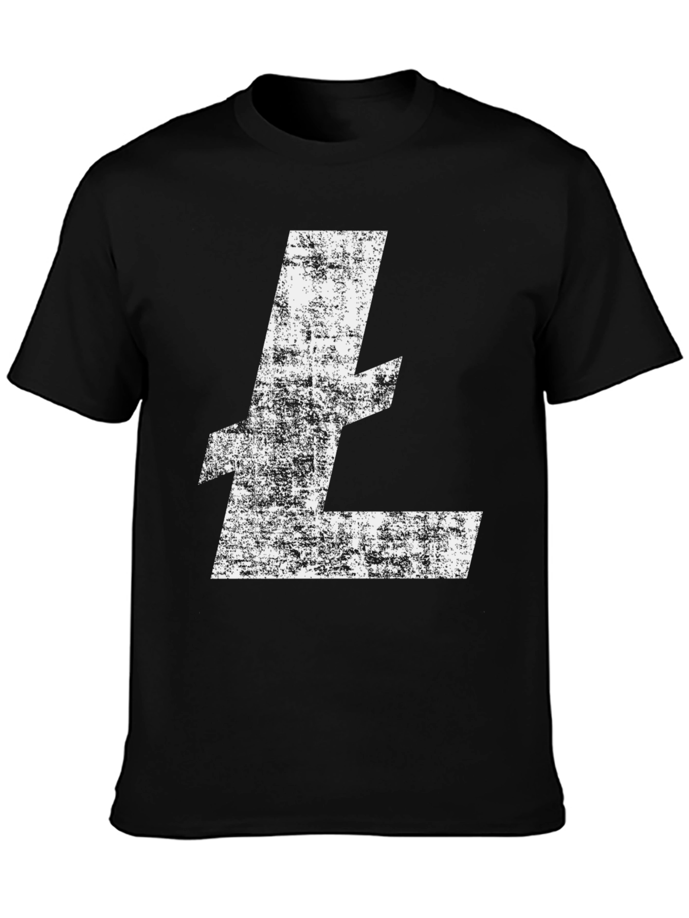 Litecoin Logo Distressed Black T-Shirt Crypto Tee