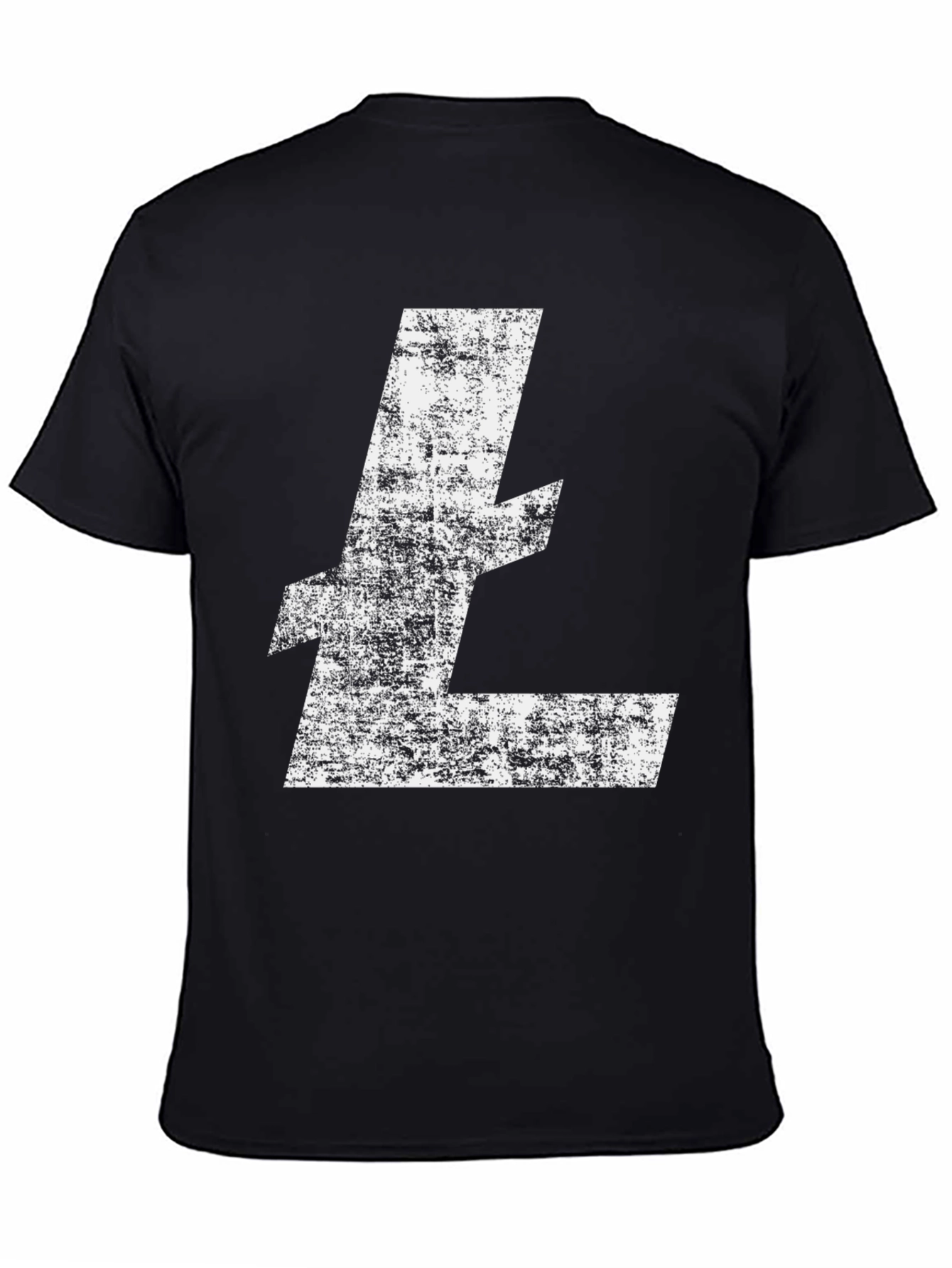 Litecoin Logo Distressed Black T-Shirt Crypto Tee