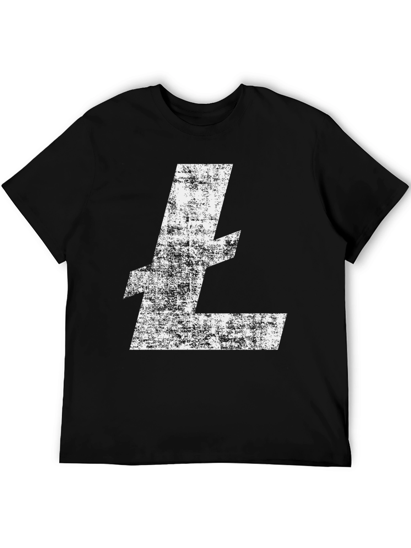 Litecoin Logo Distressed Black T-Shirt Crypto Tee
