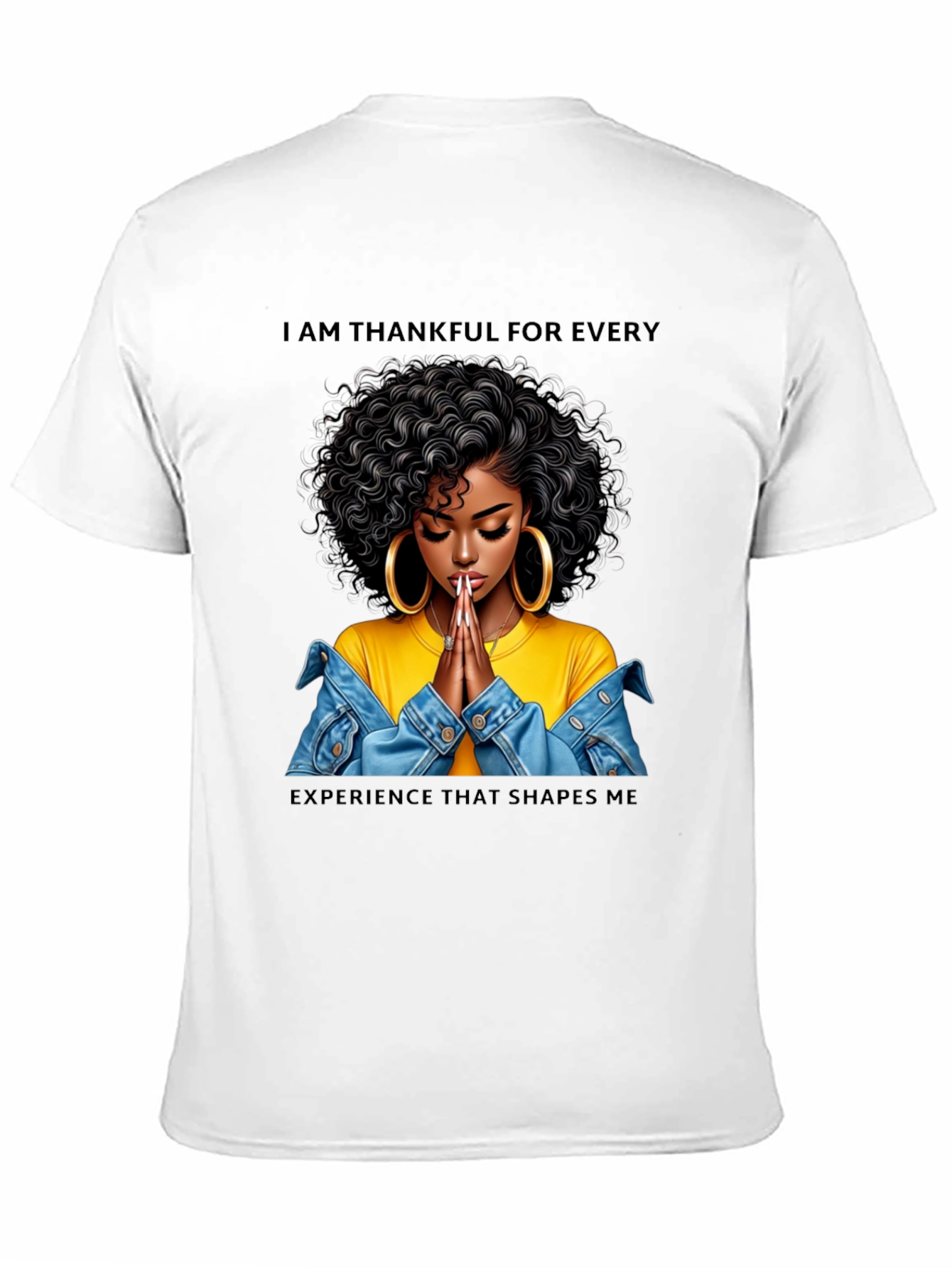 Thankful Woman Graphic T-Shirt - Black