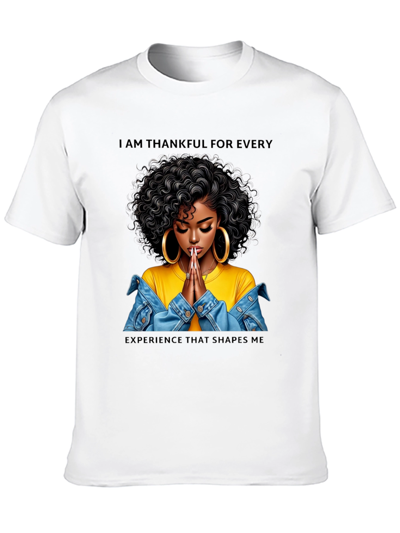 Thankful Woman Graphic T-Shirt - Black