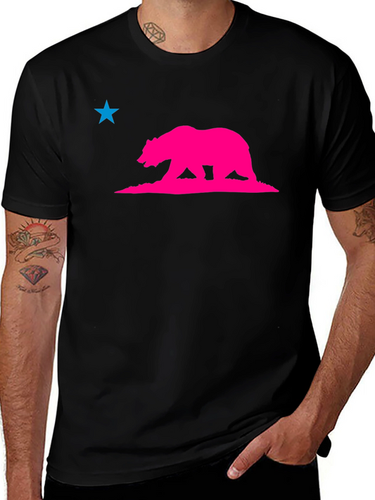 California Bear Star Graphic Tee - Modern Style