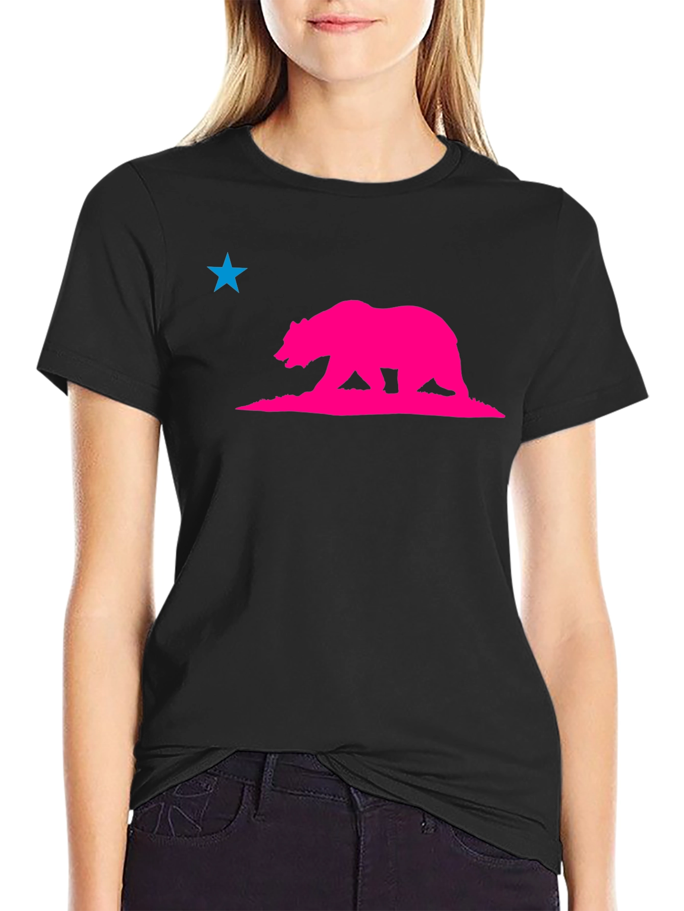 California Bear Star Graphic Tee - Modern Style